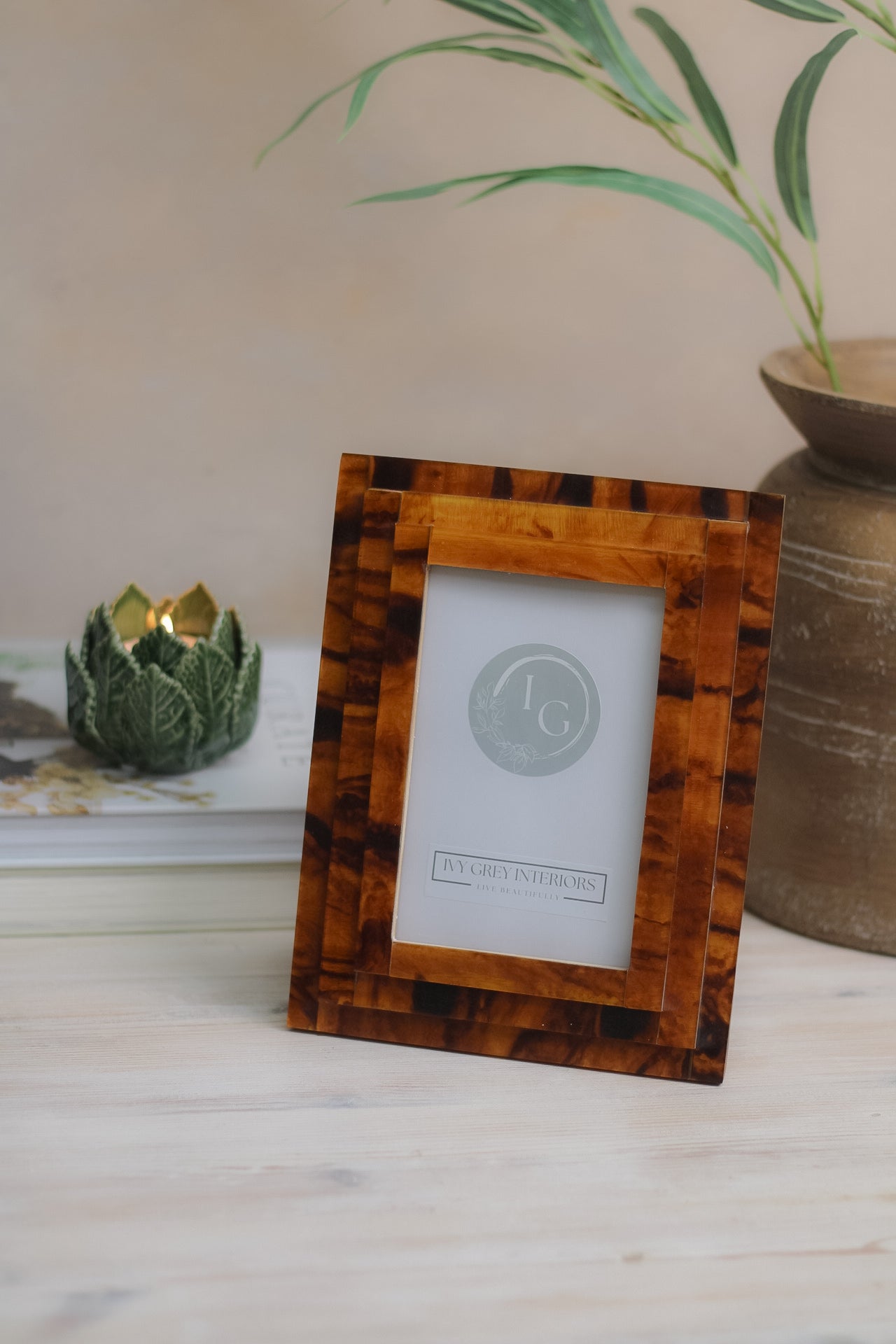 Brown Tortoise Shell Photo Frame