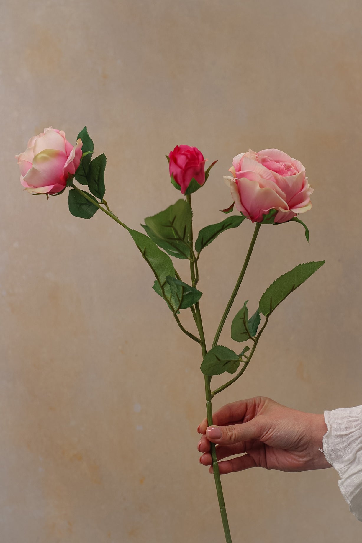 Faux Pink Sorbet English Rose Spray