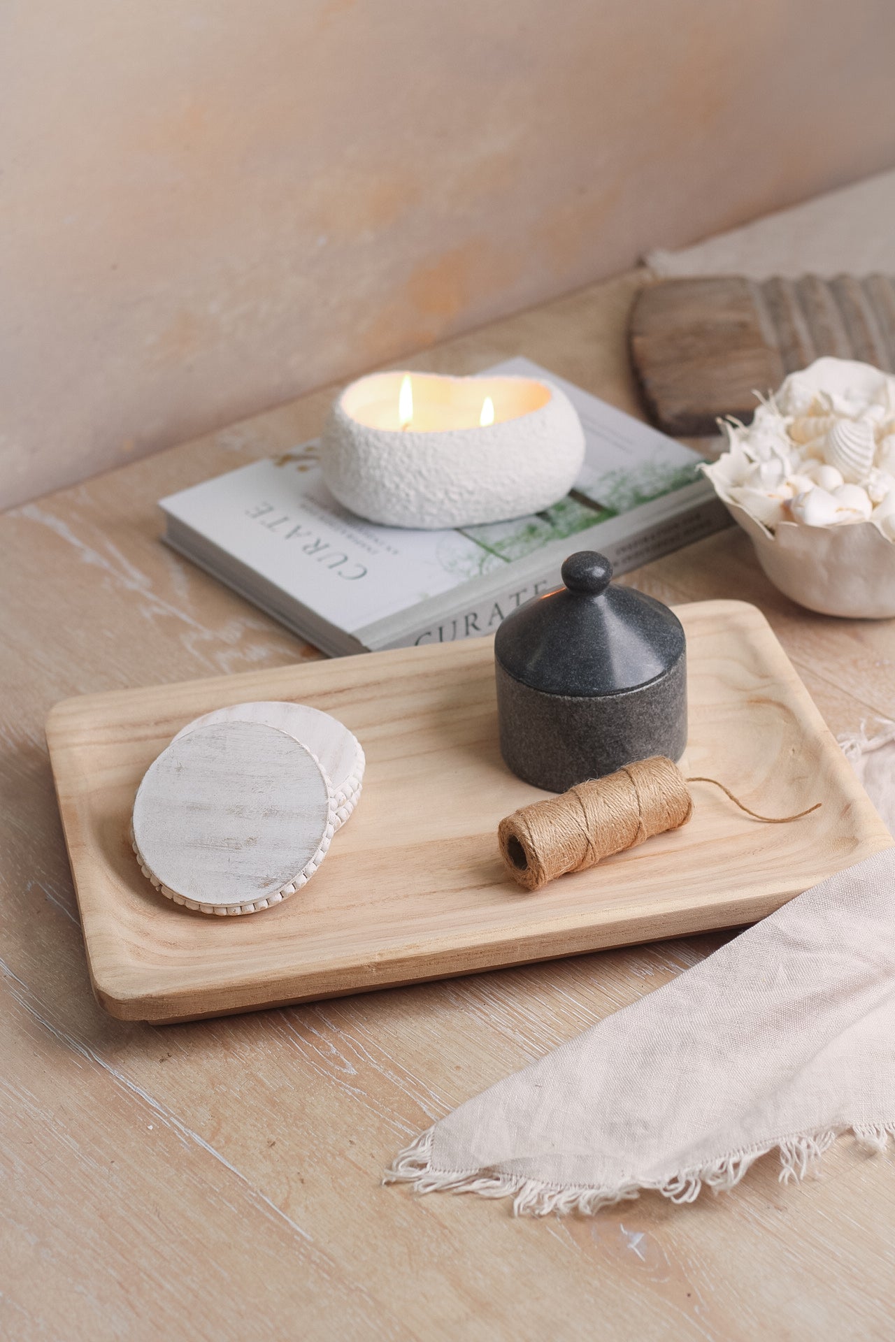 Light Rectangular Wooden Tray