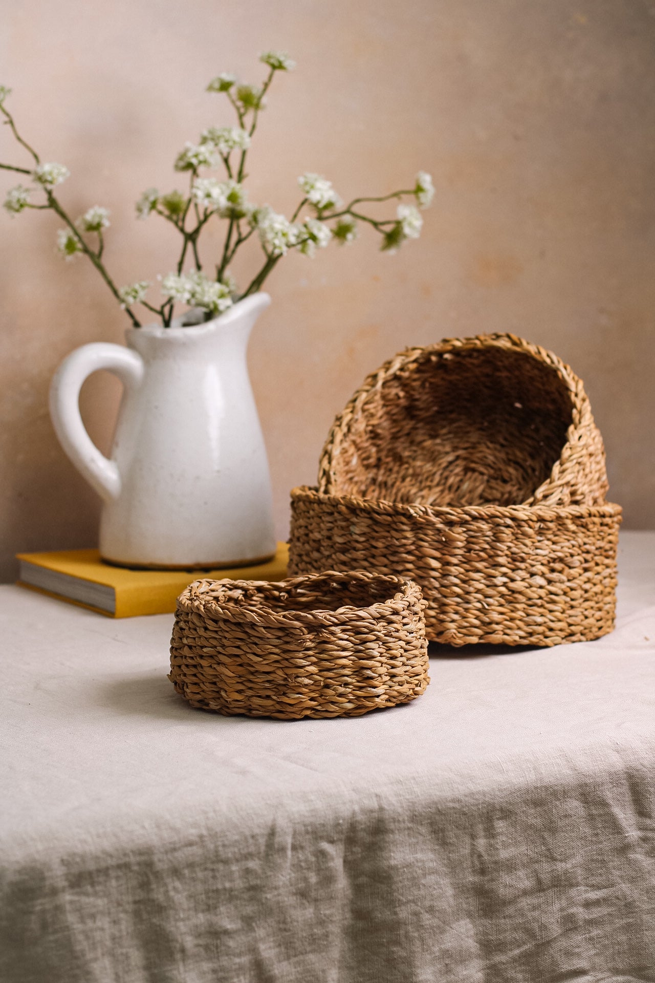 Small Round Braided Seagrass Baskets