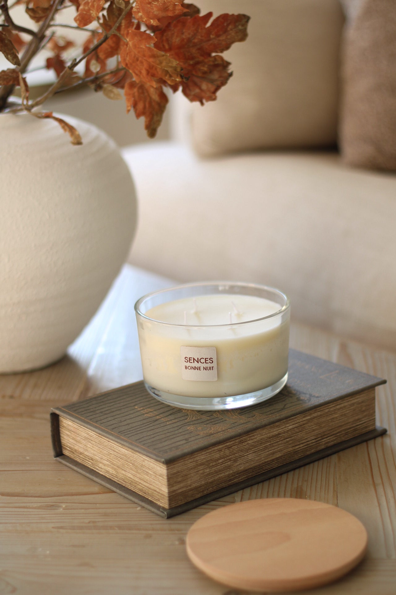 Lavender scented bonne nuit candle labeled &