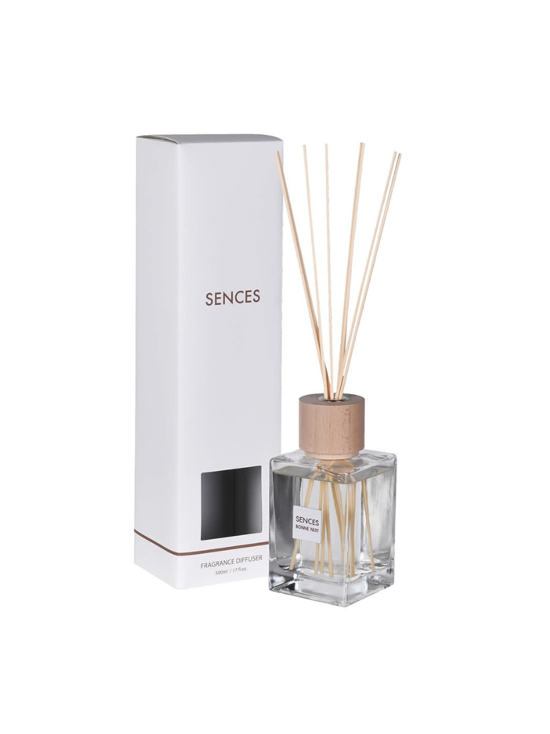 Sences diffuser with packaging on a white background