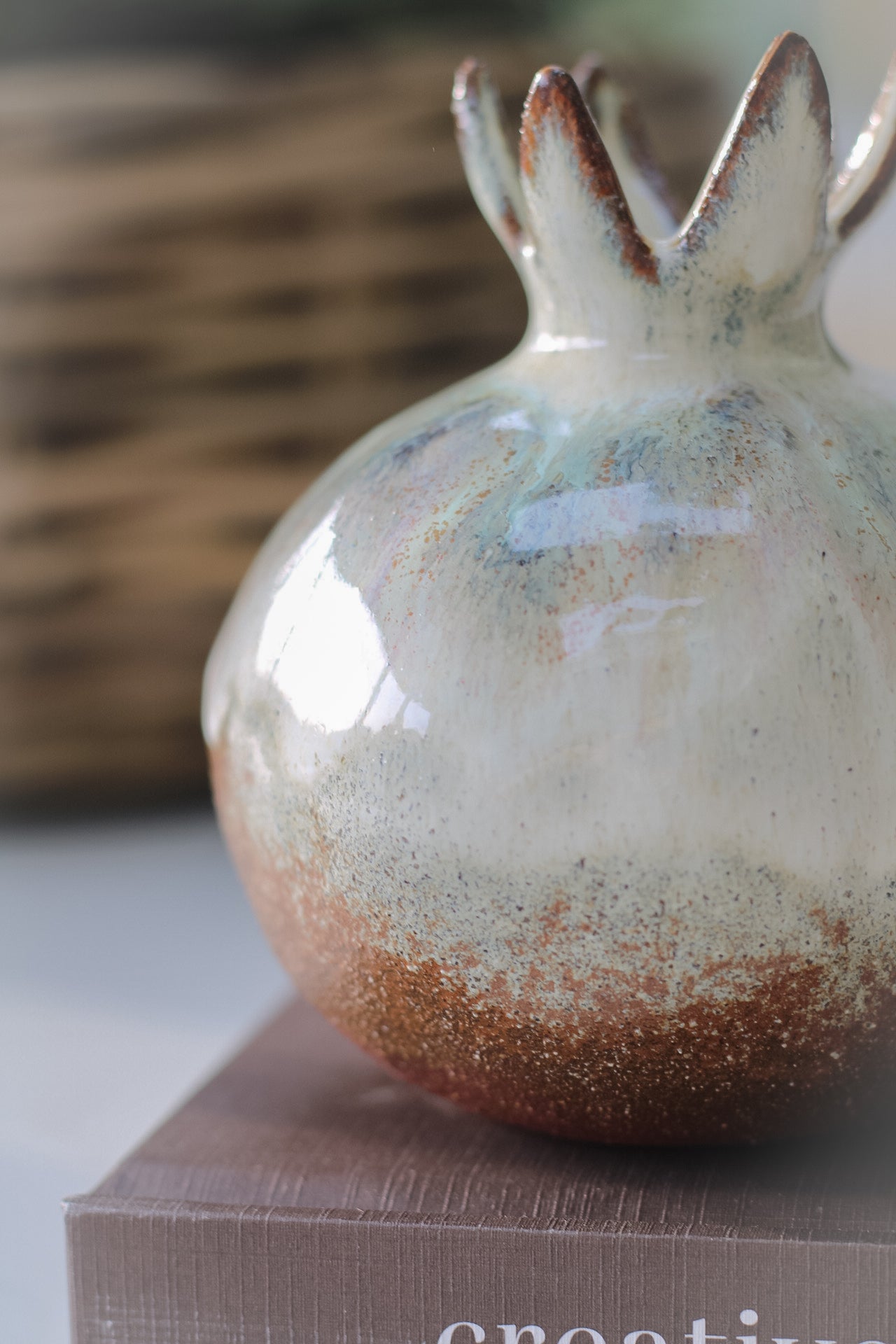 Brown Ombre Pomegranate Vase
