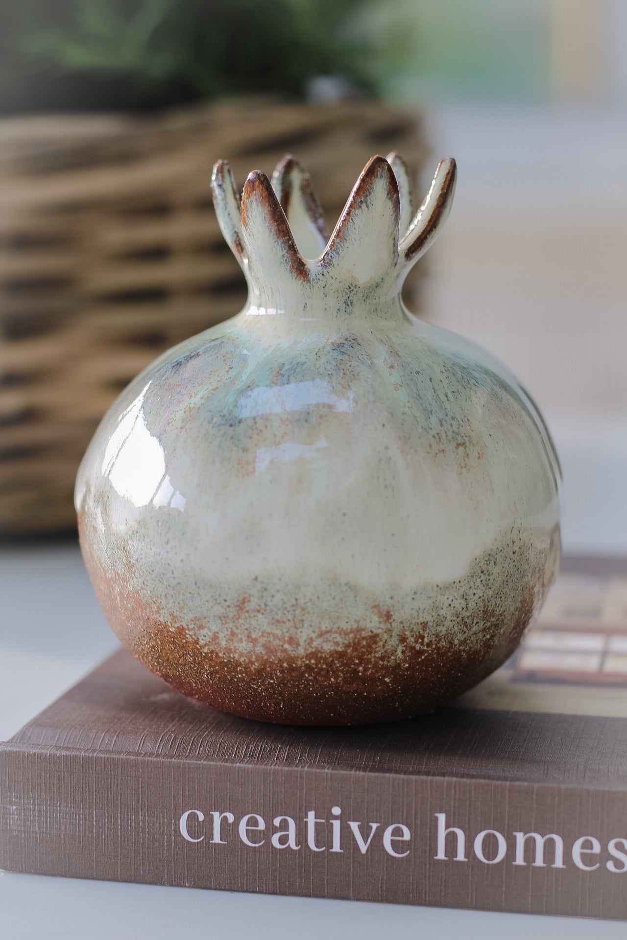 Brown Ombre Pomegranate Vase