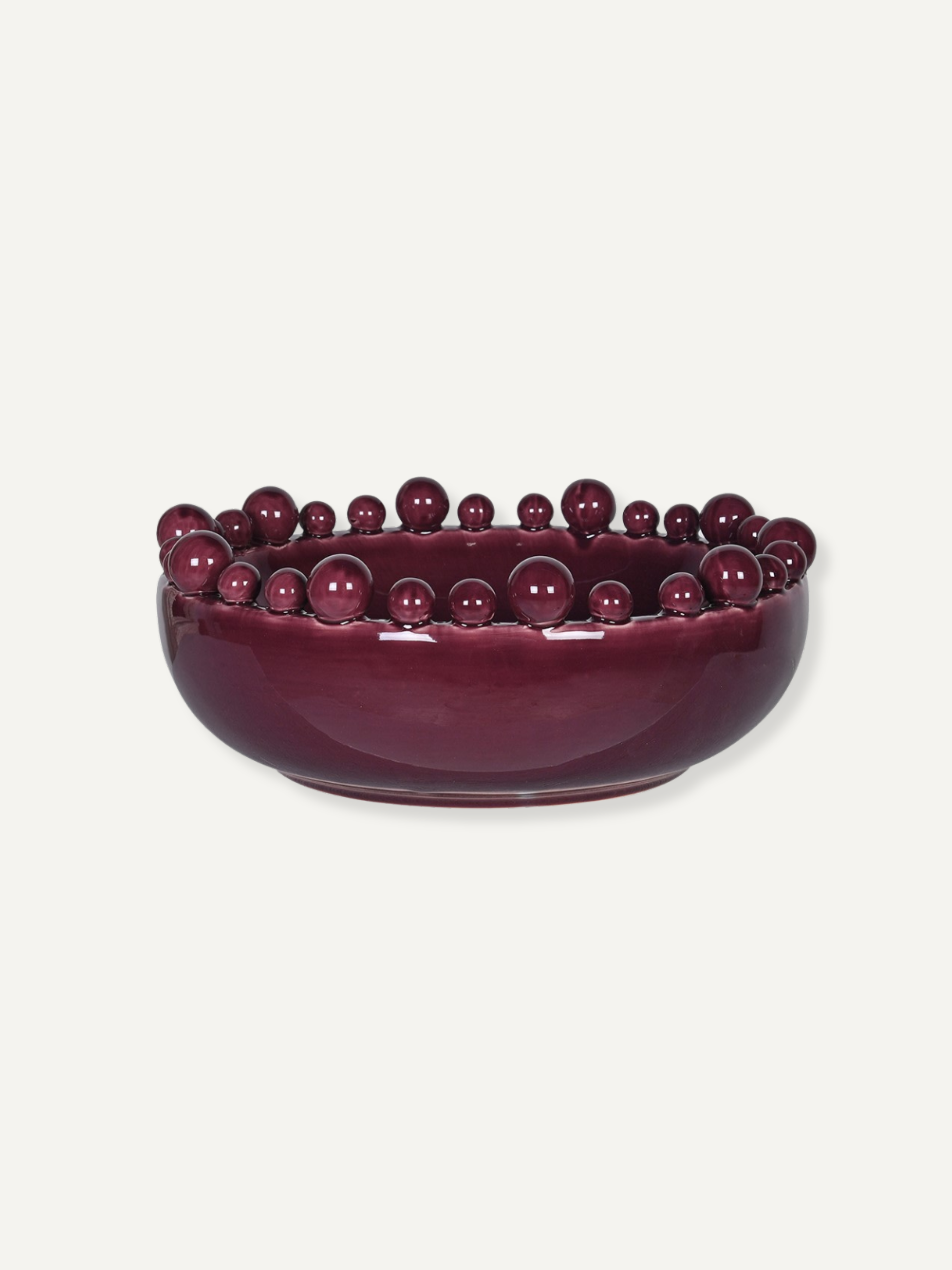 Burgundy Bobble Edged Bowl