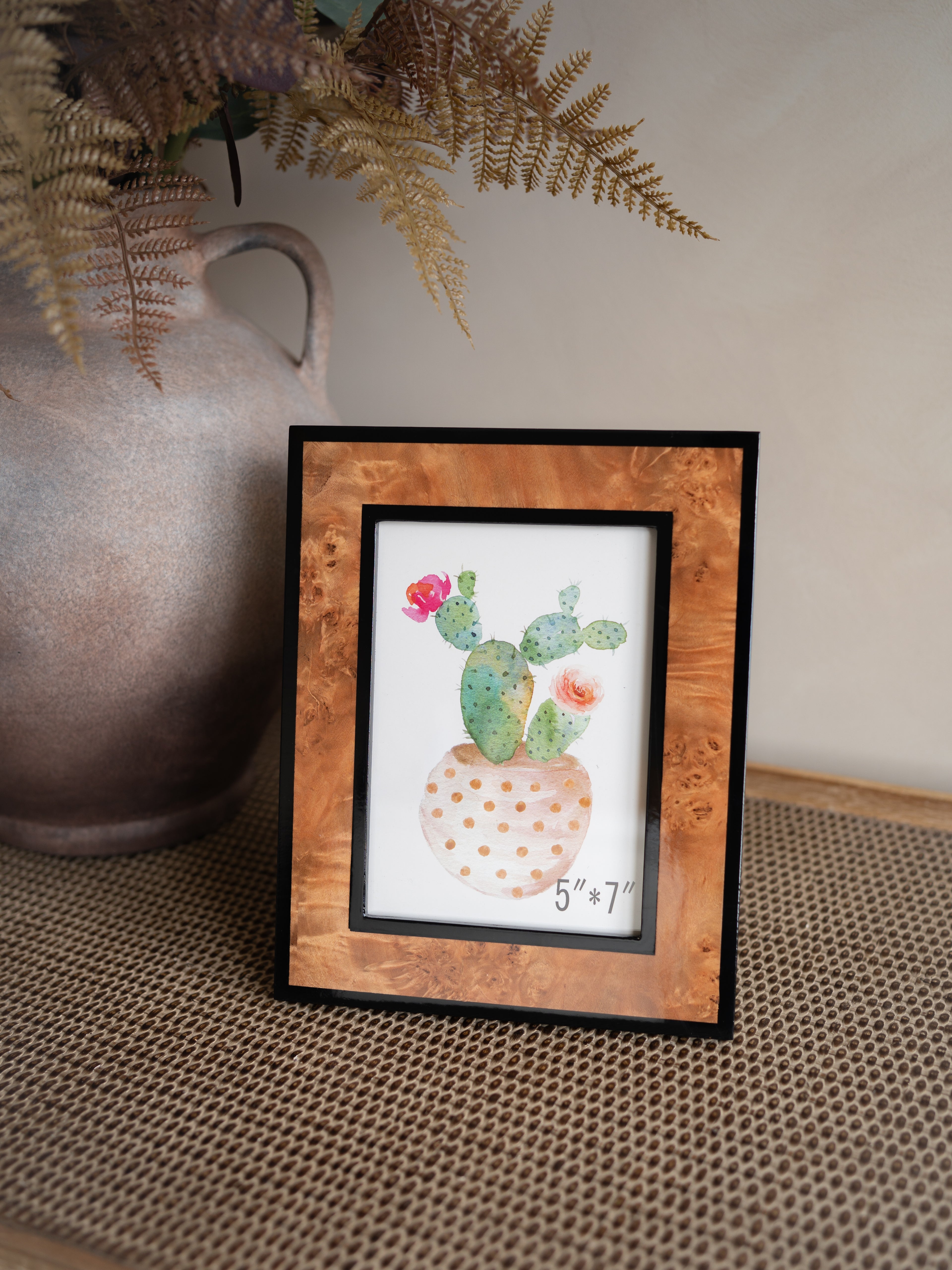 burl wood effect photo frame