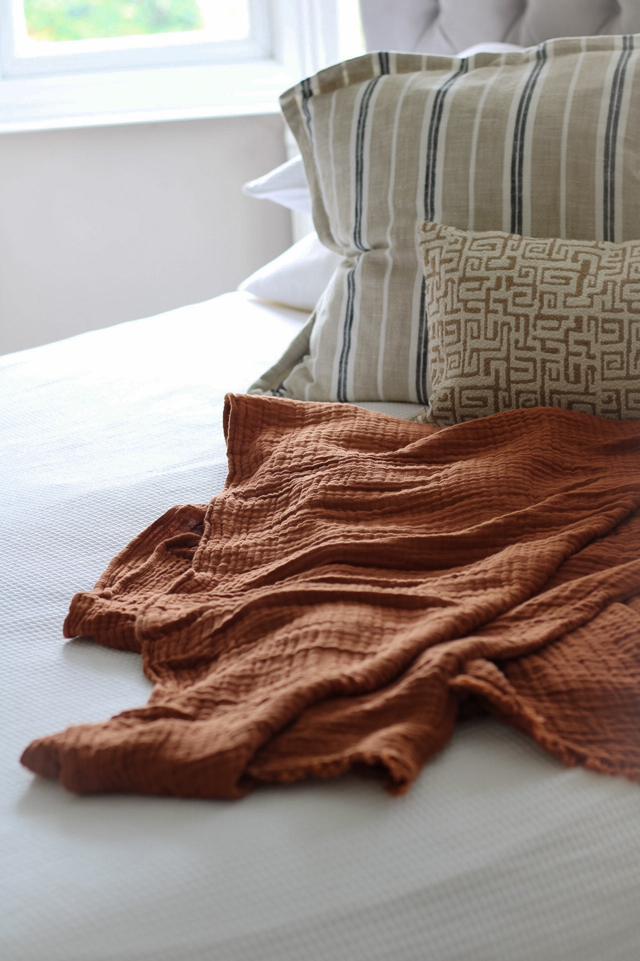 Pecan Muslin Cotton Throw