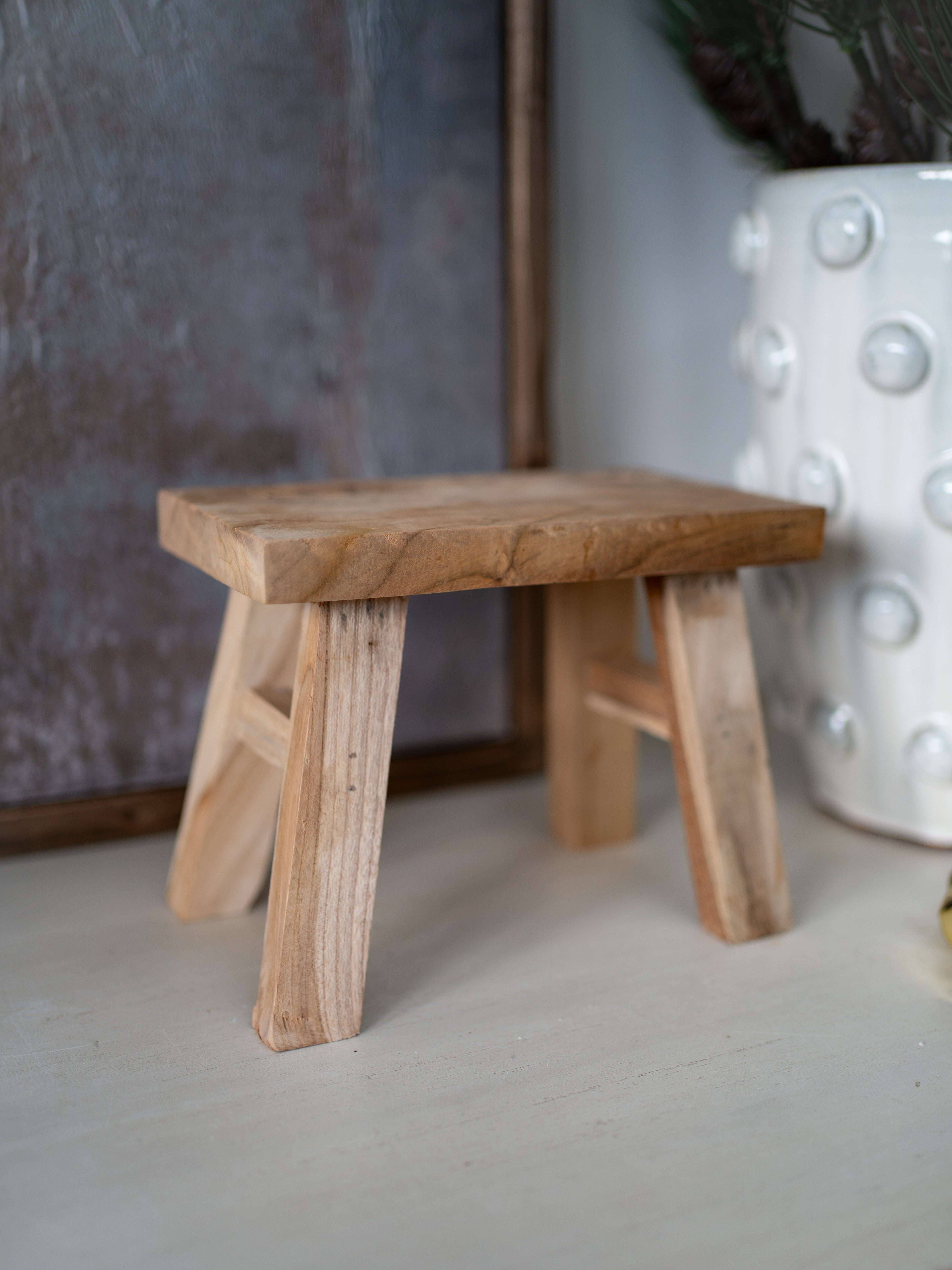 Decorative Teak Wood Styling Stool
