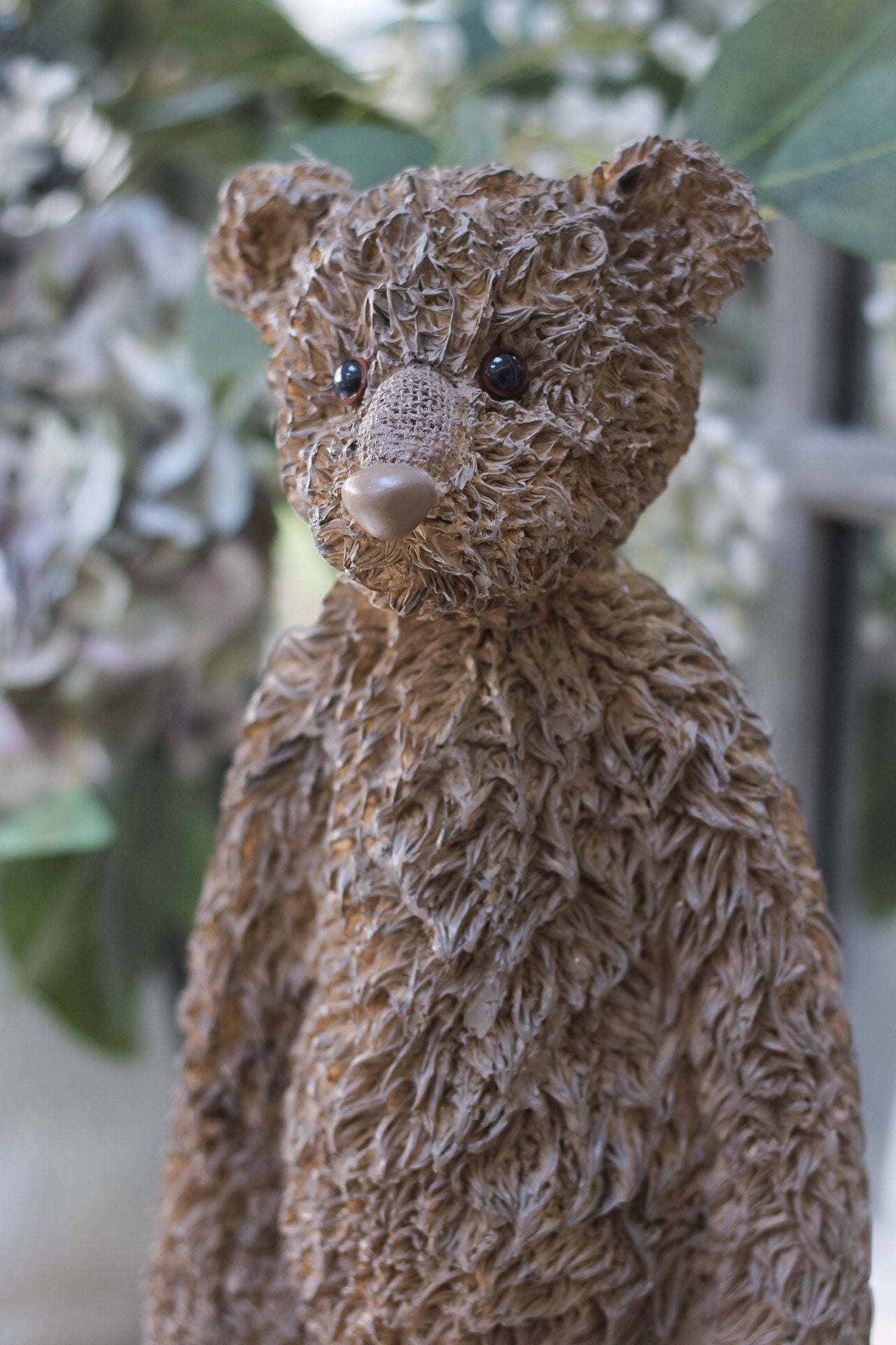 Close up of resin bear decoration