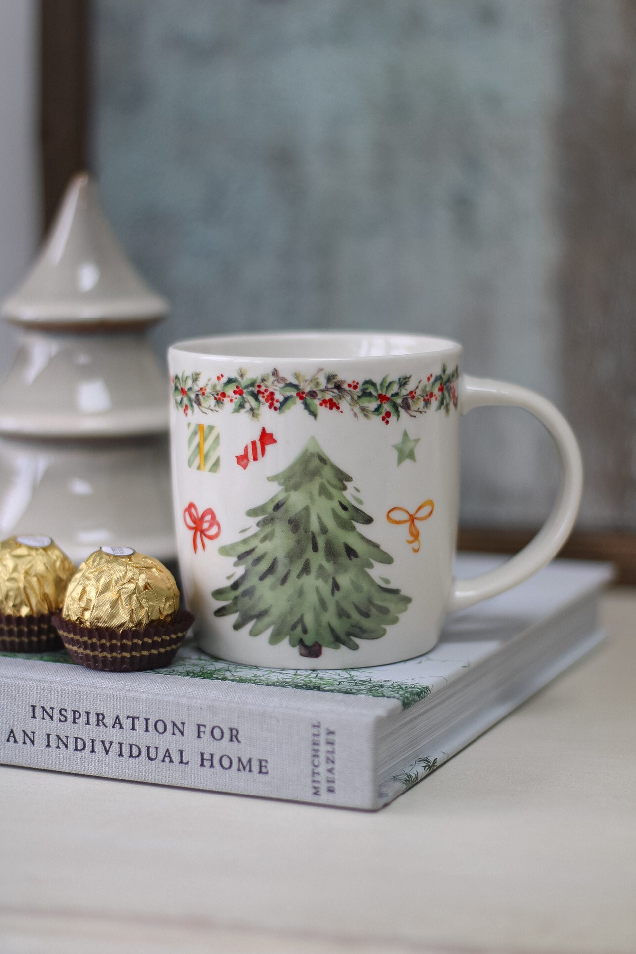 Christmas tree porcelain mug