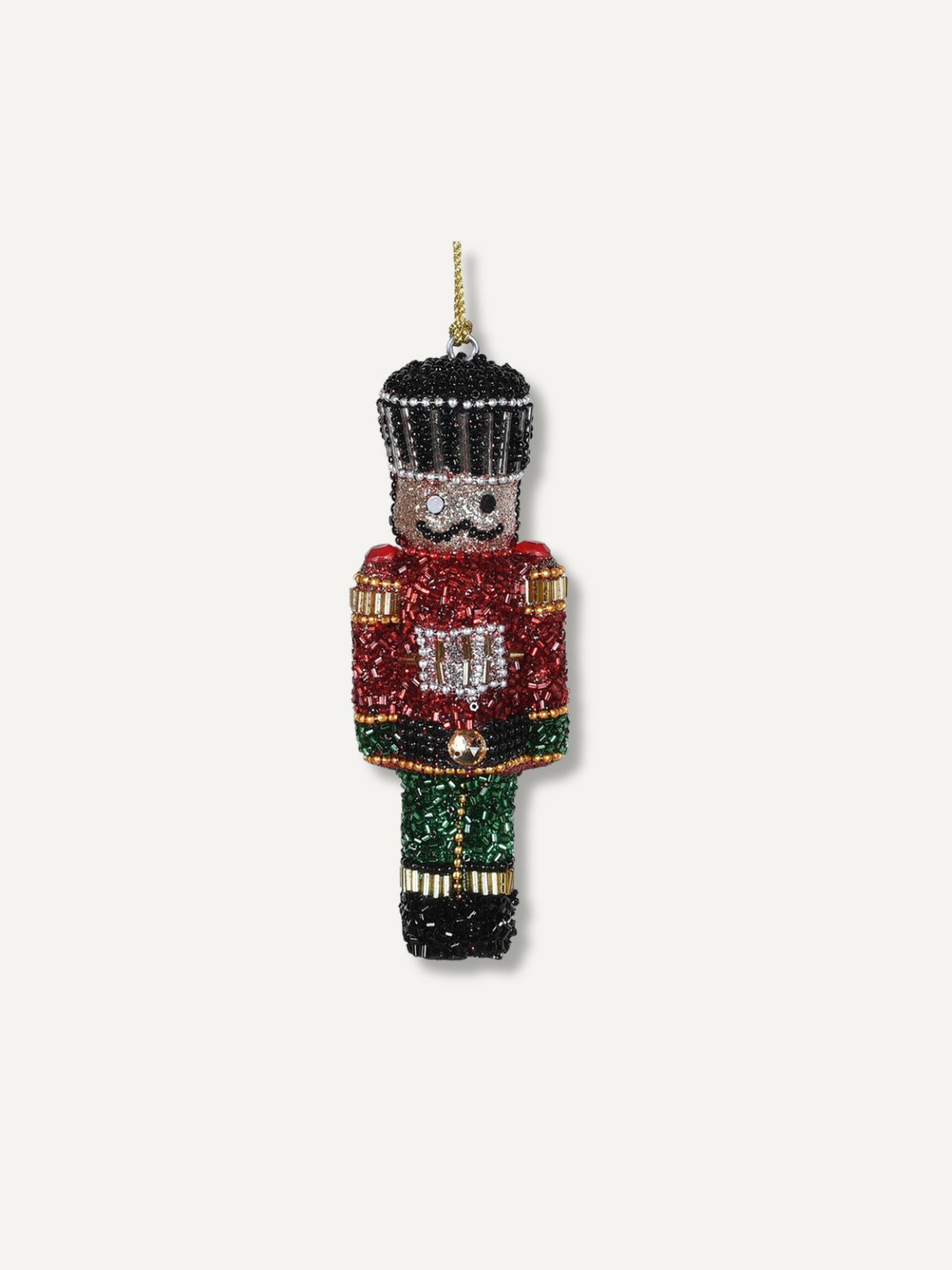 Nutcracker Beaded Embroidered Christmas Tree Decoration