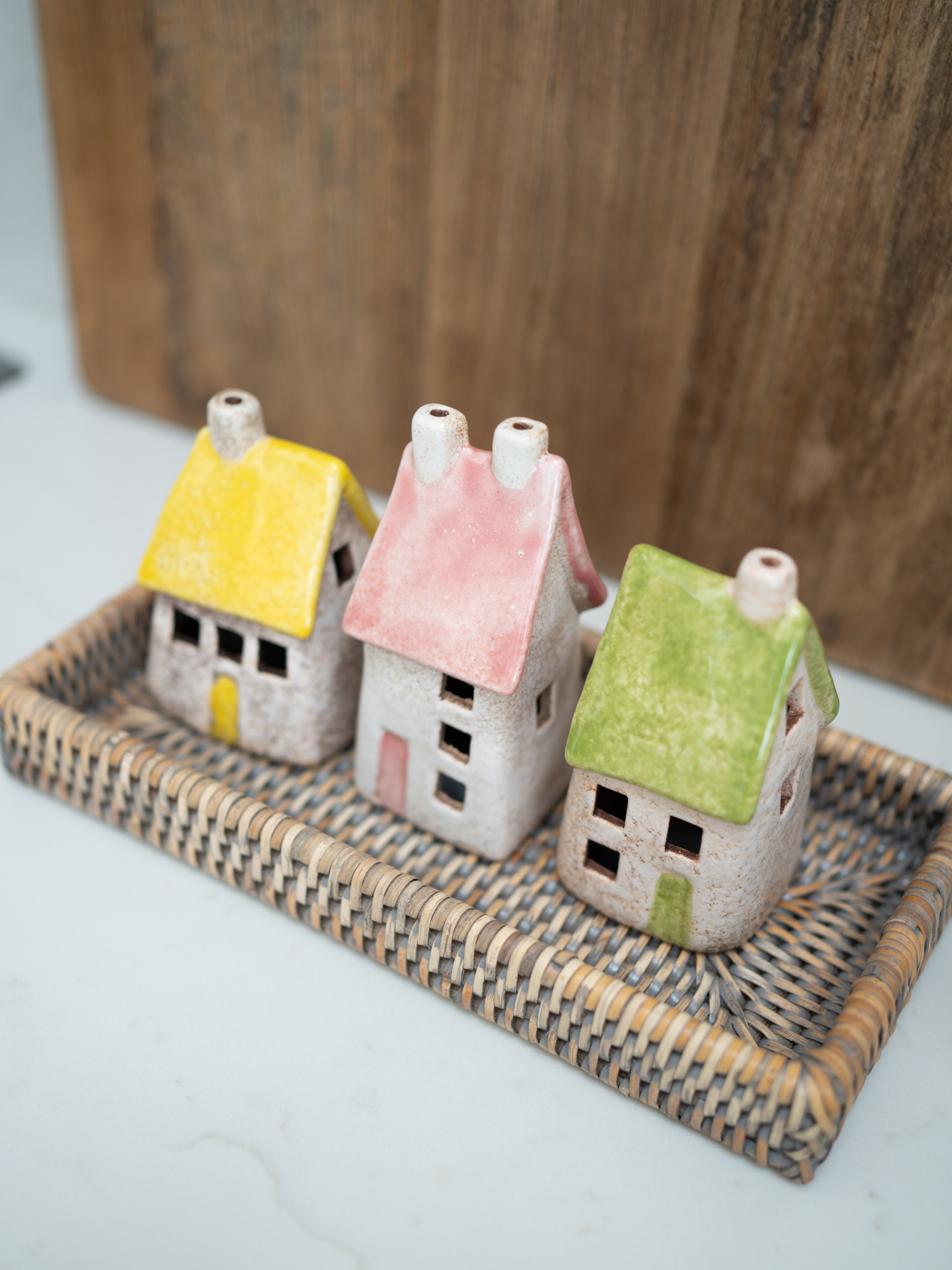 Stoneware Pastel Houses | Set of 3