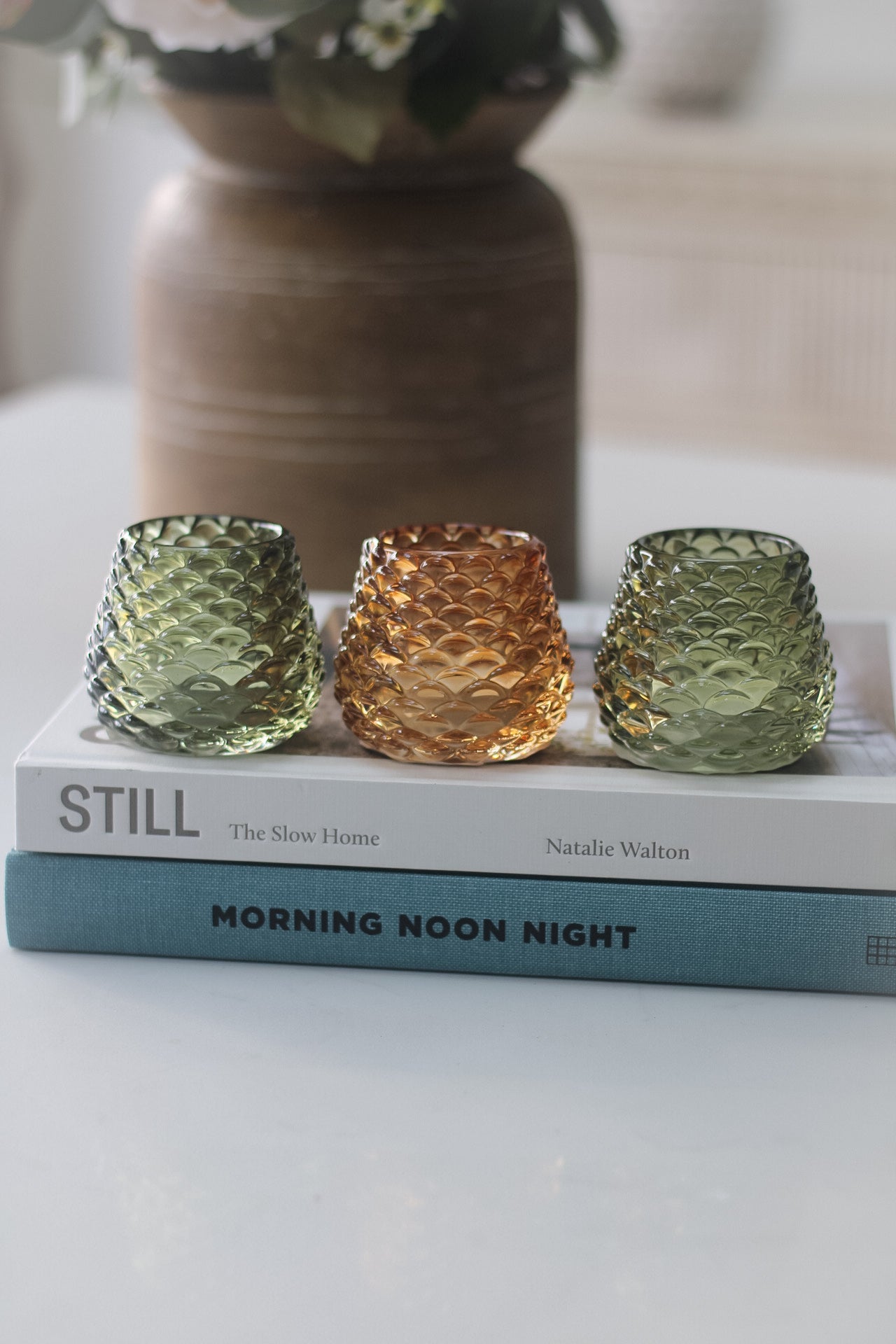 Glass Pine Cone Votives | Set of 3