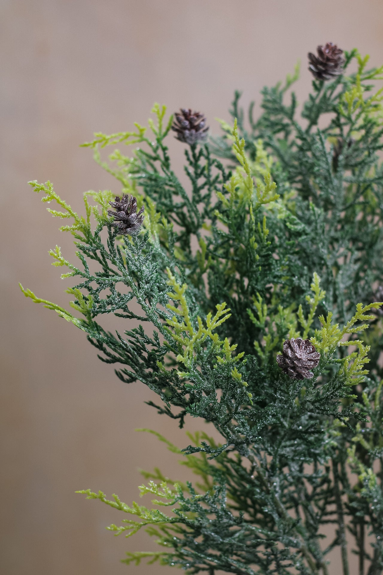 Glitter Pine Spray with Cones
