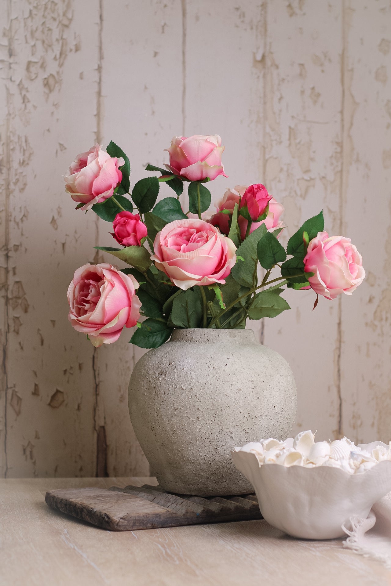 Faux Pink Sorbet English Rose Spray