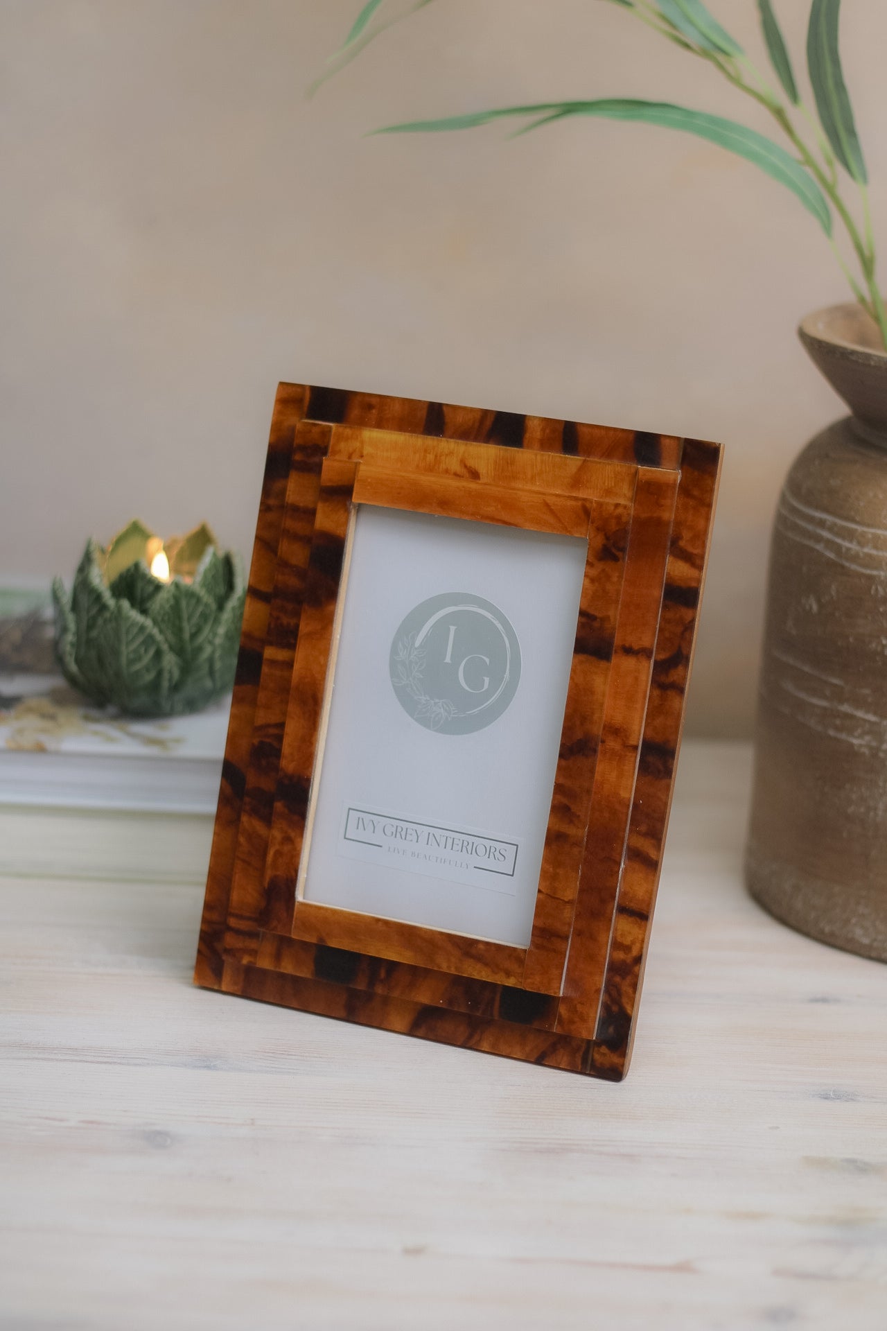 Brown Tortoise Shell Photo Frame