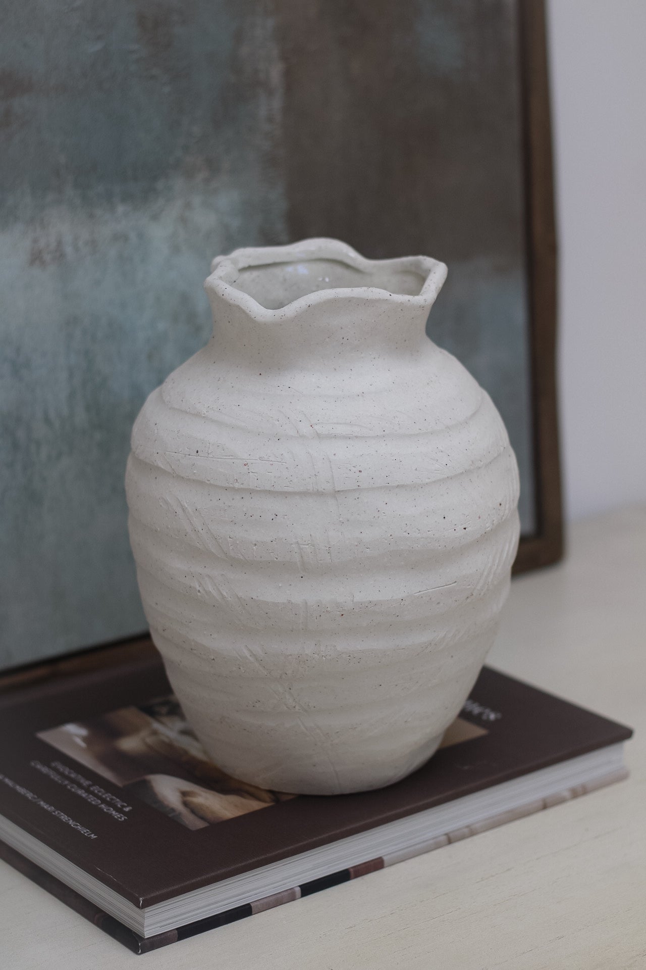Denbury Neutral Decorative Textured Vase