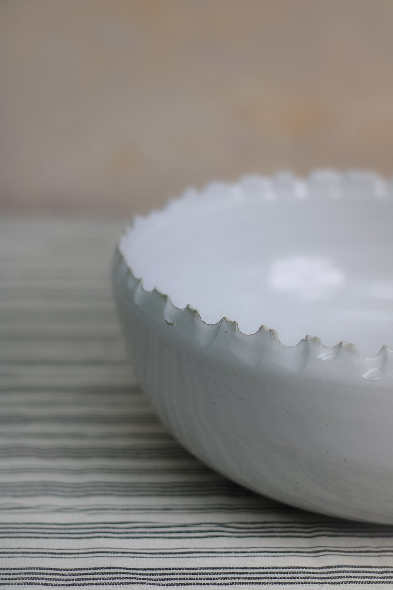 Textured White Ceramic Bowl