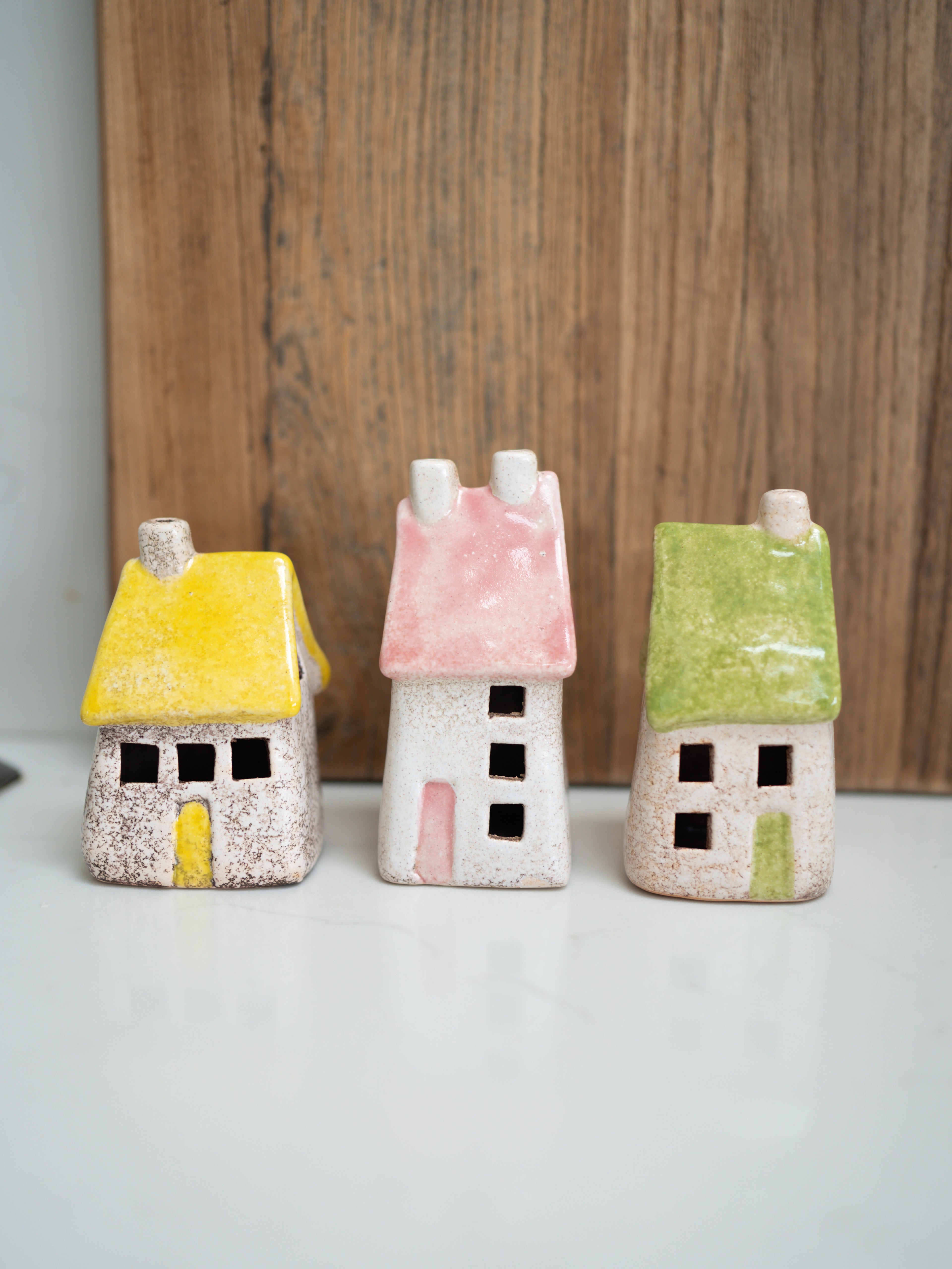 Stoneware Pastel Houses | Set of 3