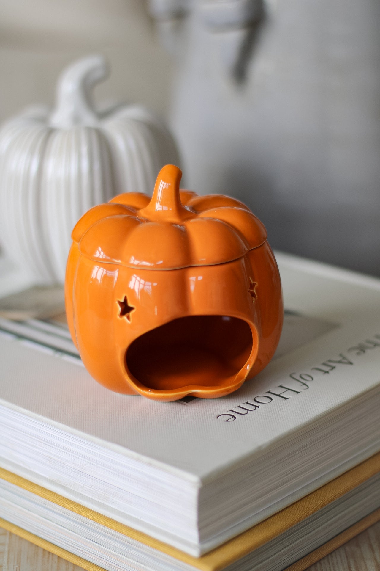 Orange Ceramic Autumn Star Pumpkin Wax Burner