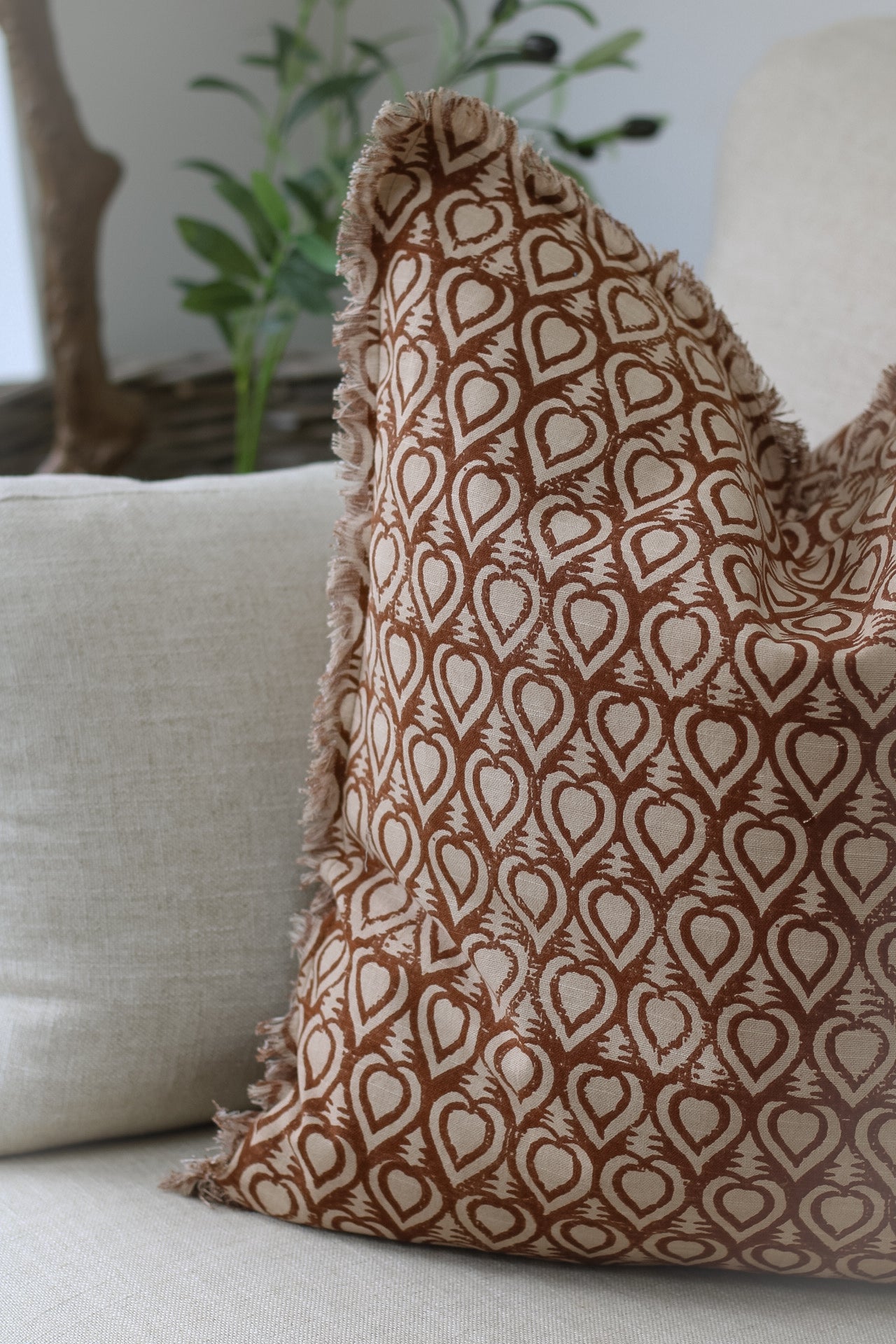 Pecan Thalia Geometric Cushion