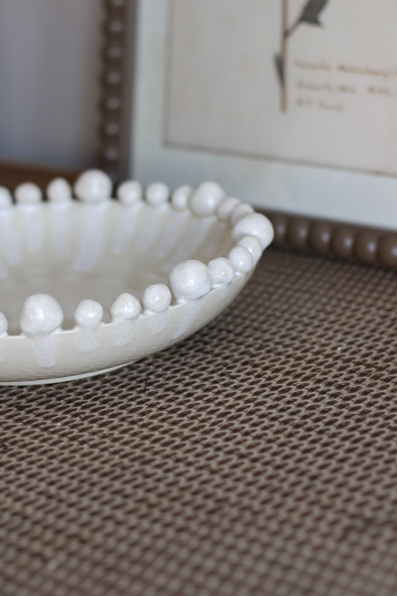 Cream Ceramic Dripping Effect Bobble Bowl