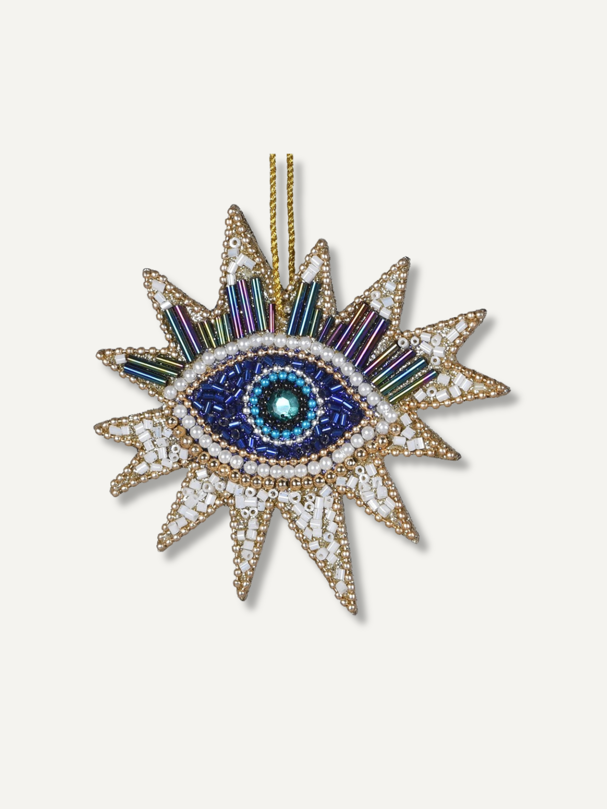 Evil Eye Beaded Embroidered Christmas Tree Decoration