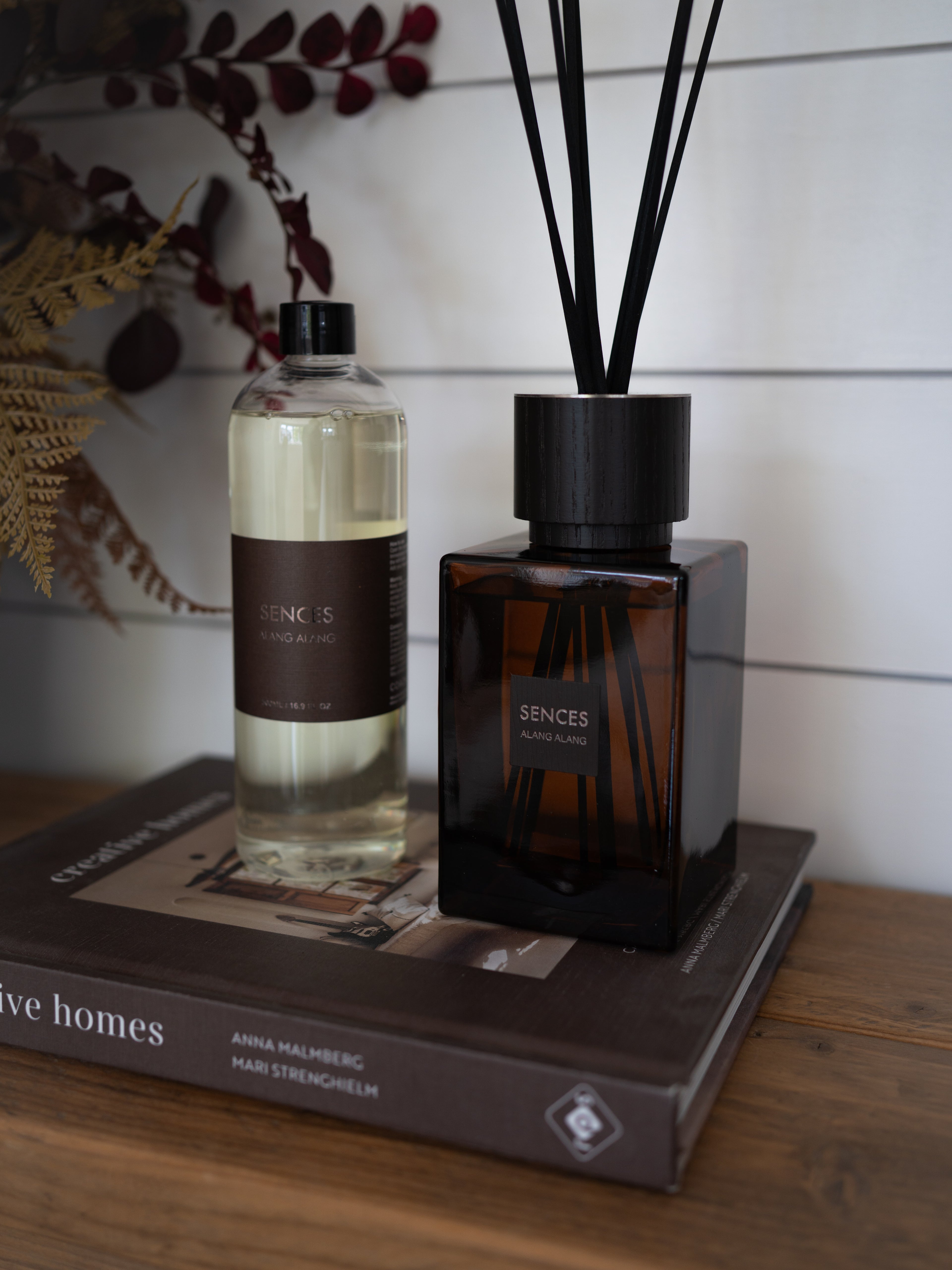 Large Amber Sences Reed Diffuser and Refill Bottle Bundle