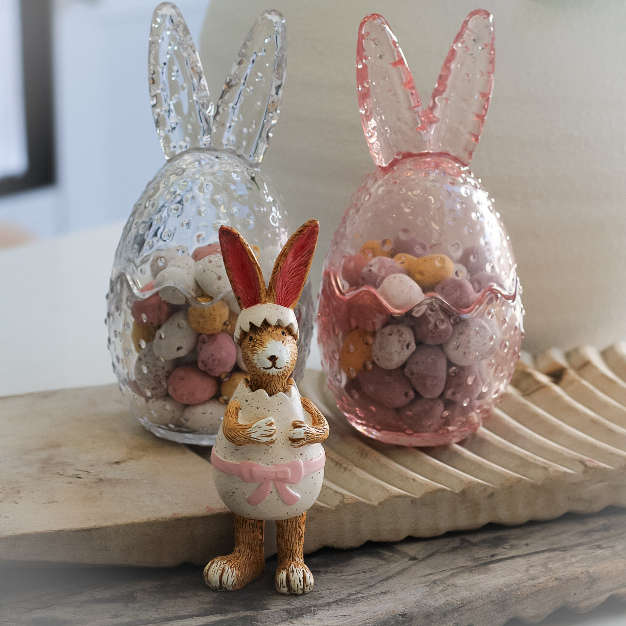 Speckled Egg Standing Spring Bunny