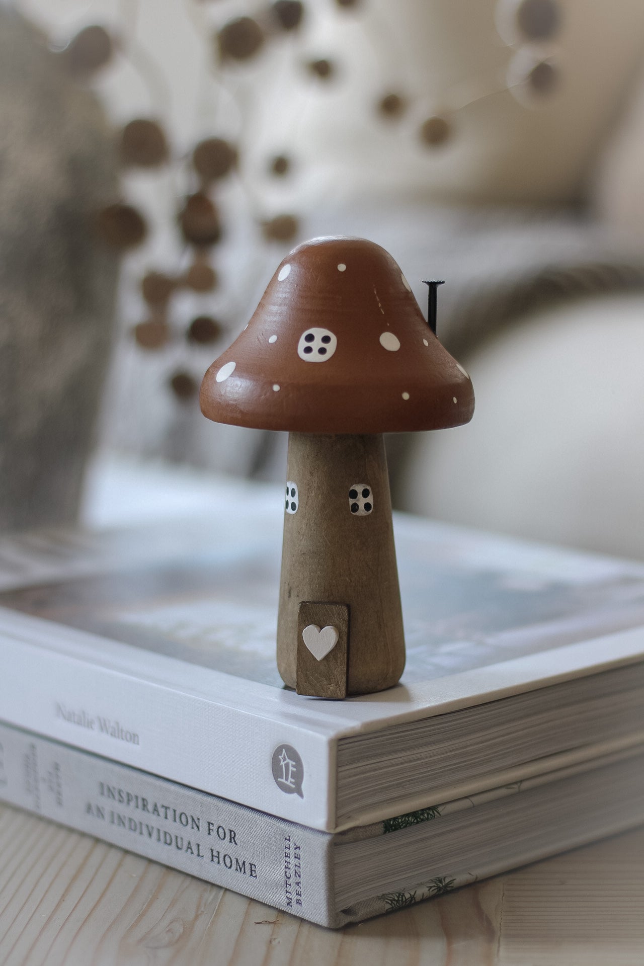 Tall Brown Wooden Mushroom House