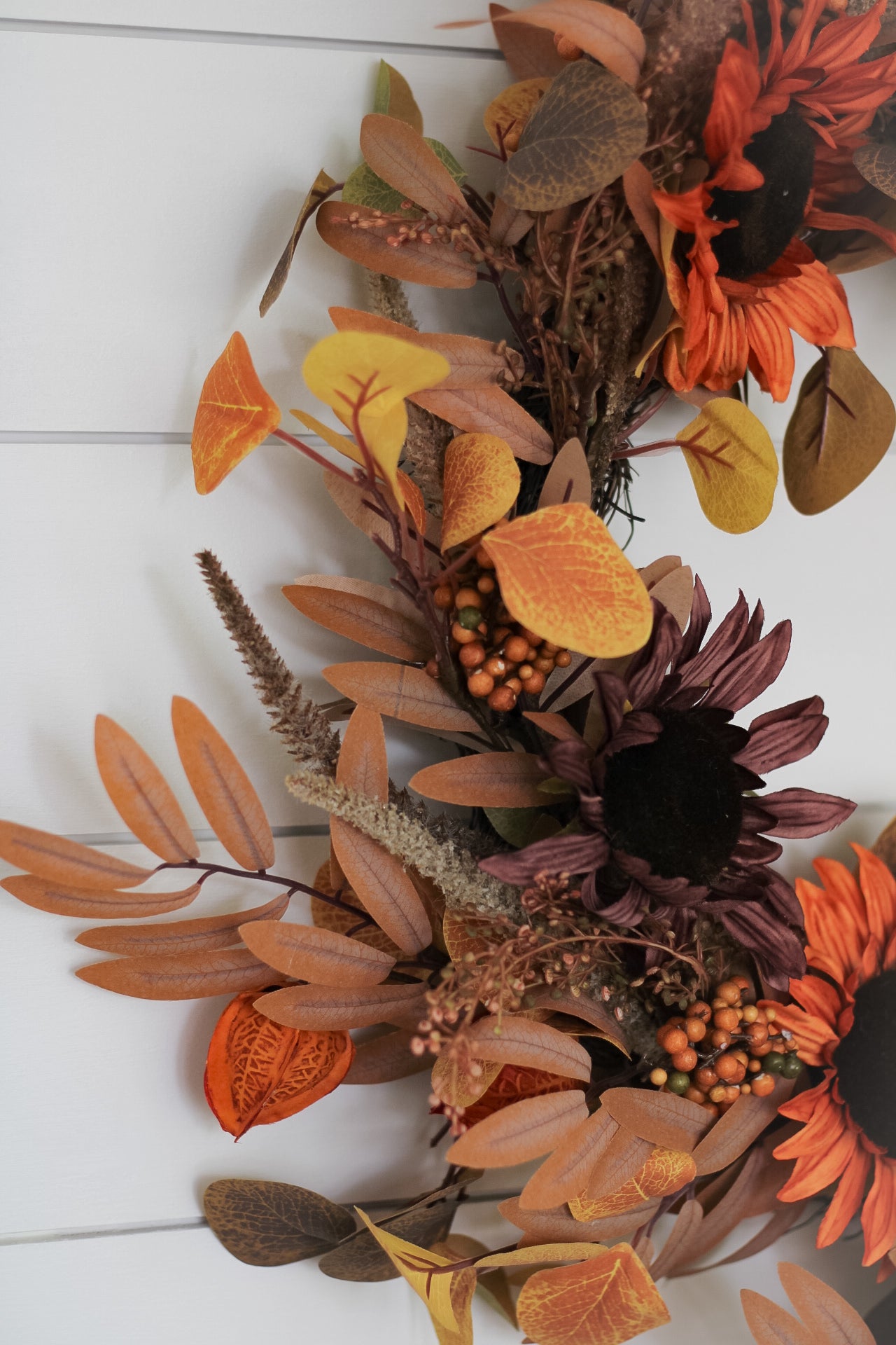 Faux Autumn Floral Wreath