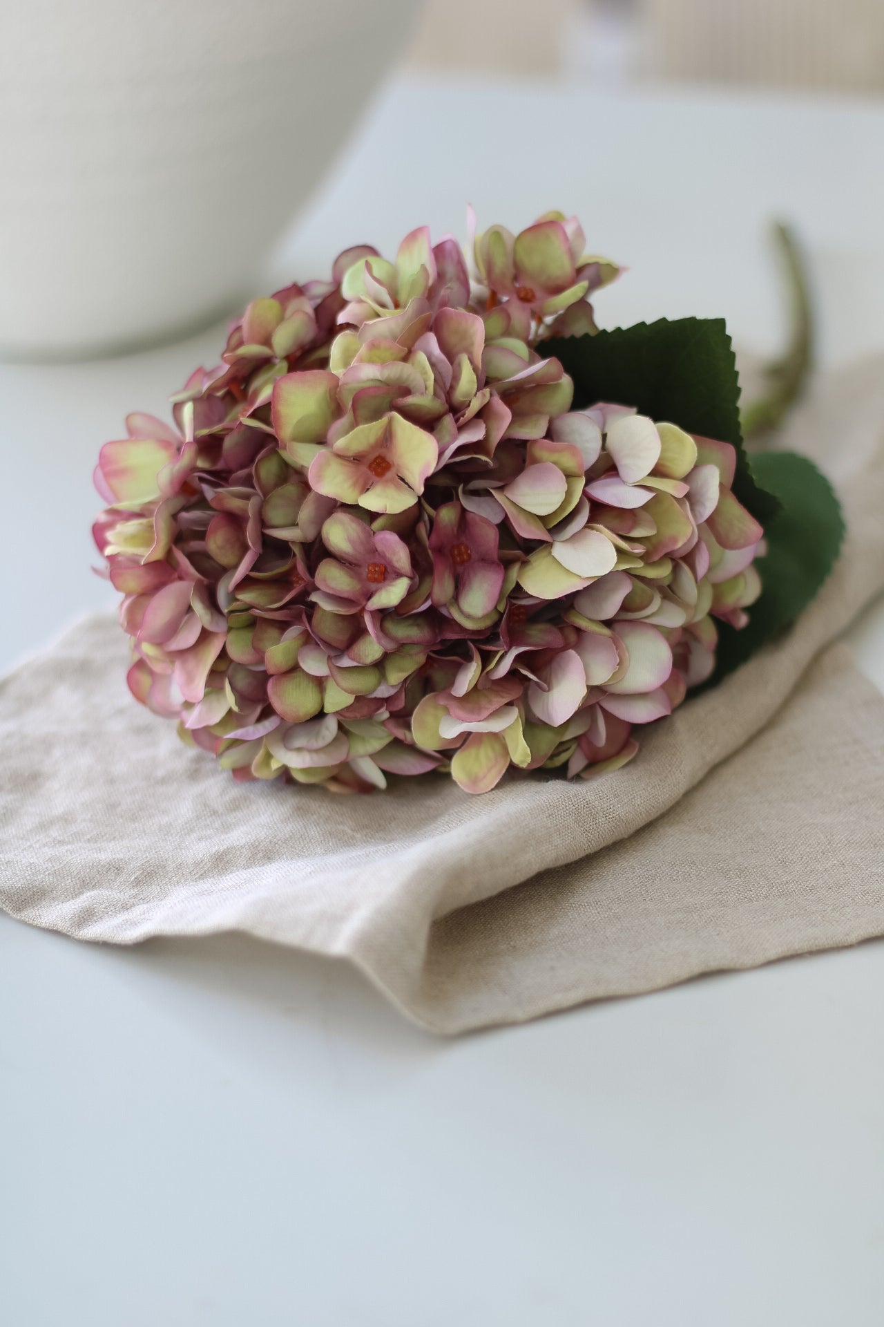 Faux Autumn Plum Hydrangea Stem