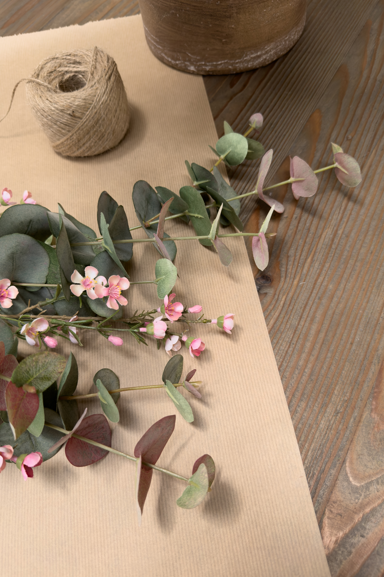 Faux Blush Hydrangea Floral Arrangement