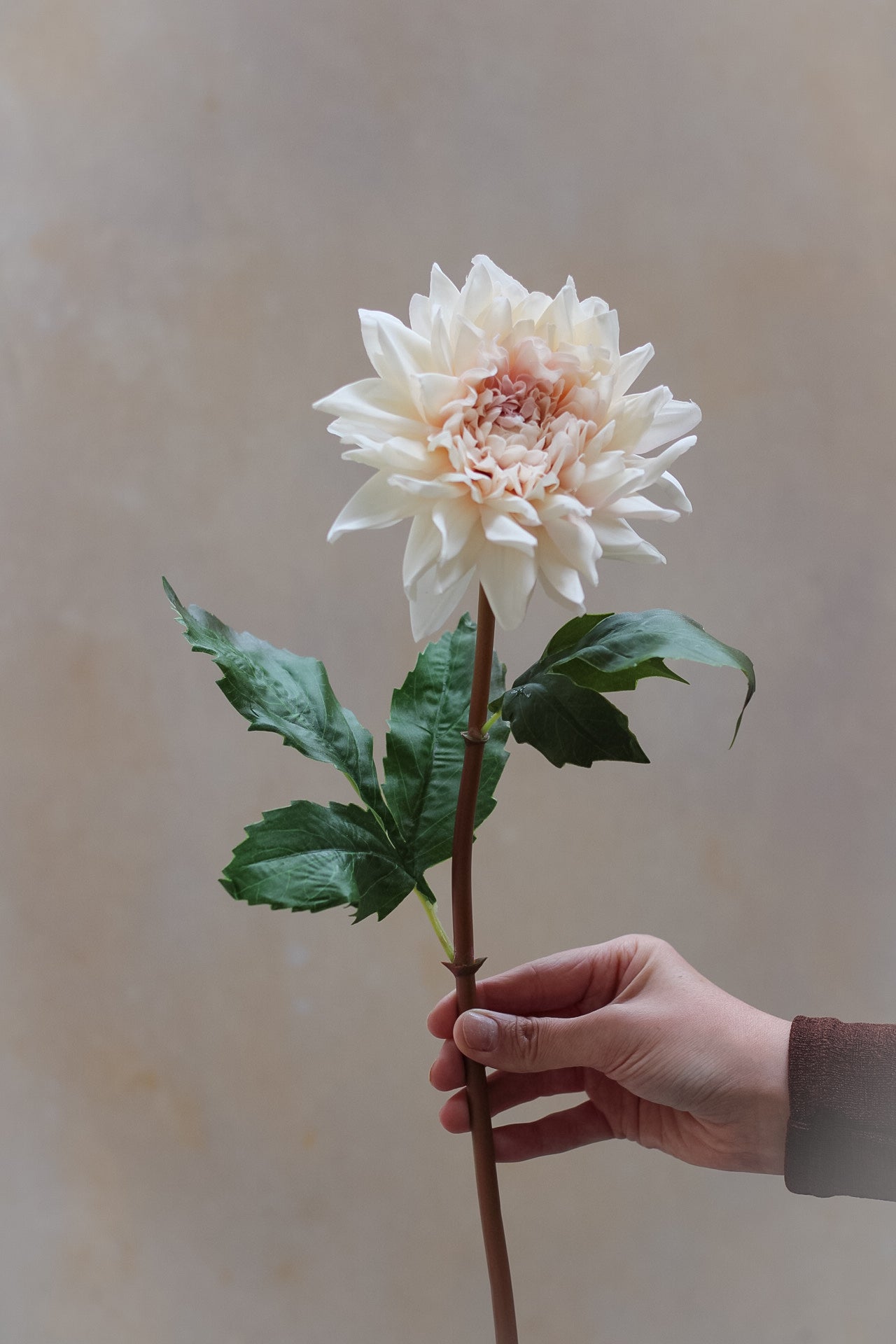 Faux Blush Pink Dahlia Stem Real Touch