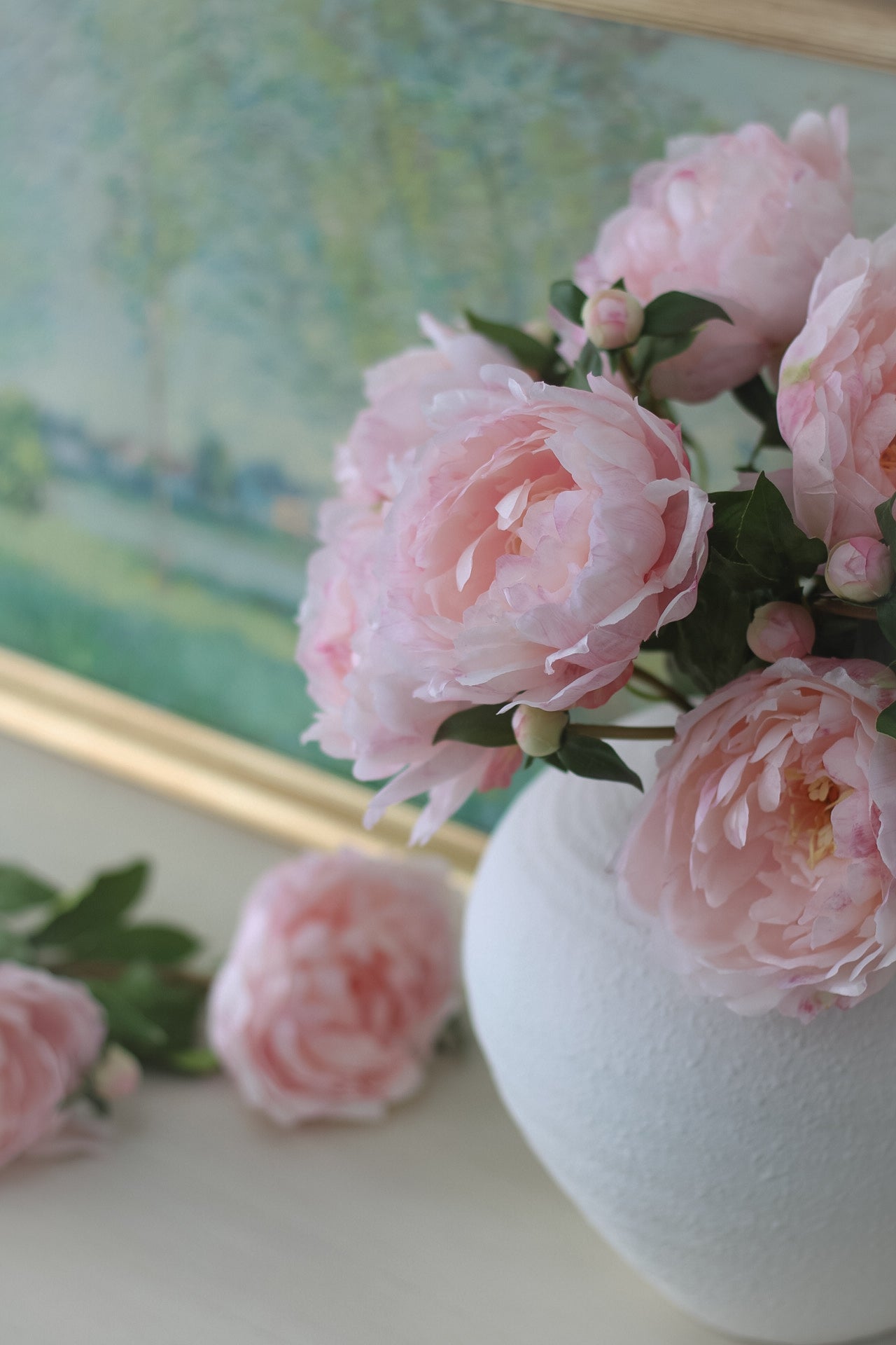 Faux Blush Pink Peony Stem