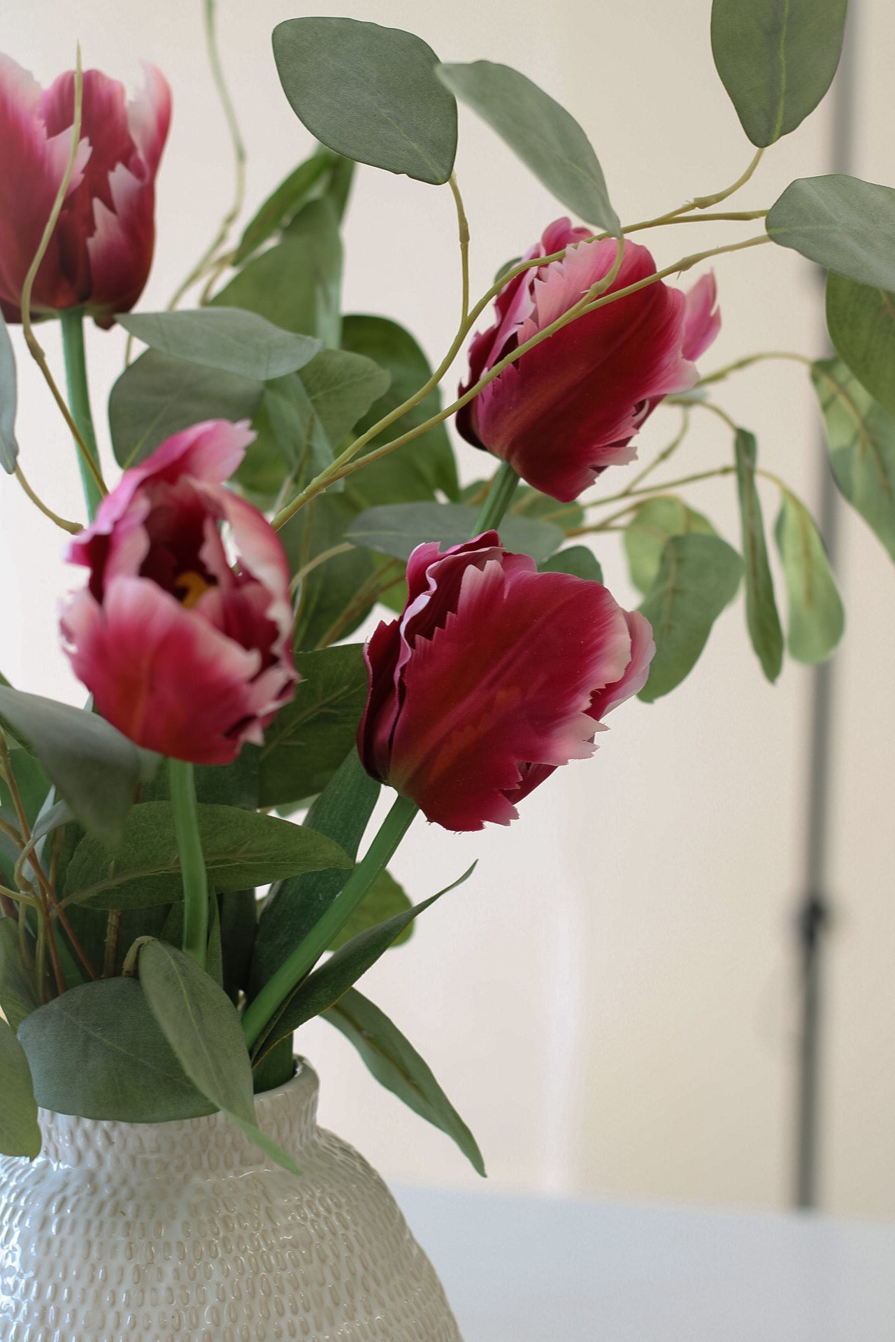 Faux Burgundy Parrot Tulip Stem