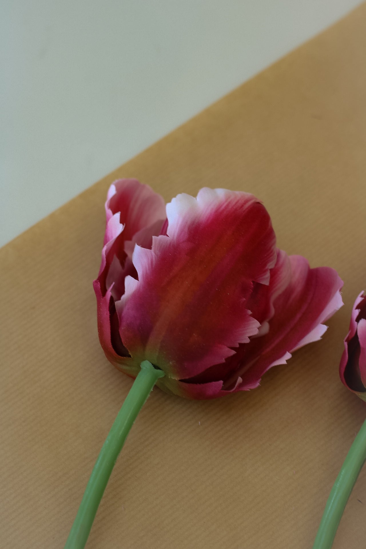 Faux Burgundy Parrot Tulip Stem