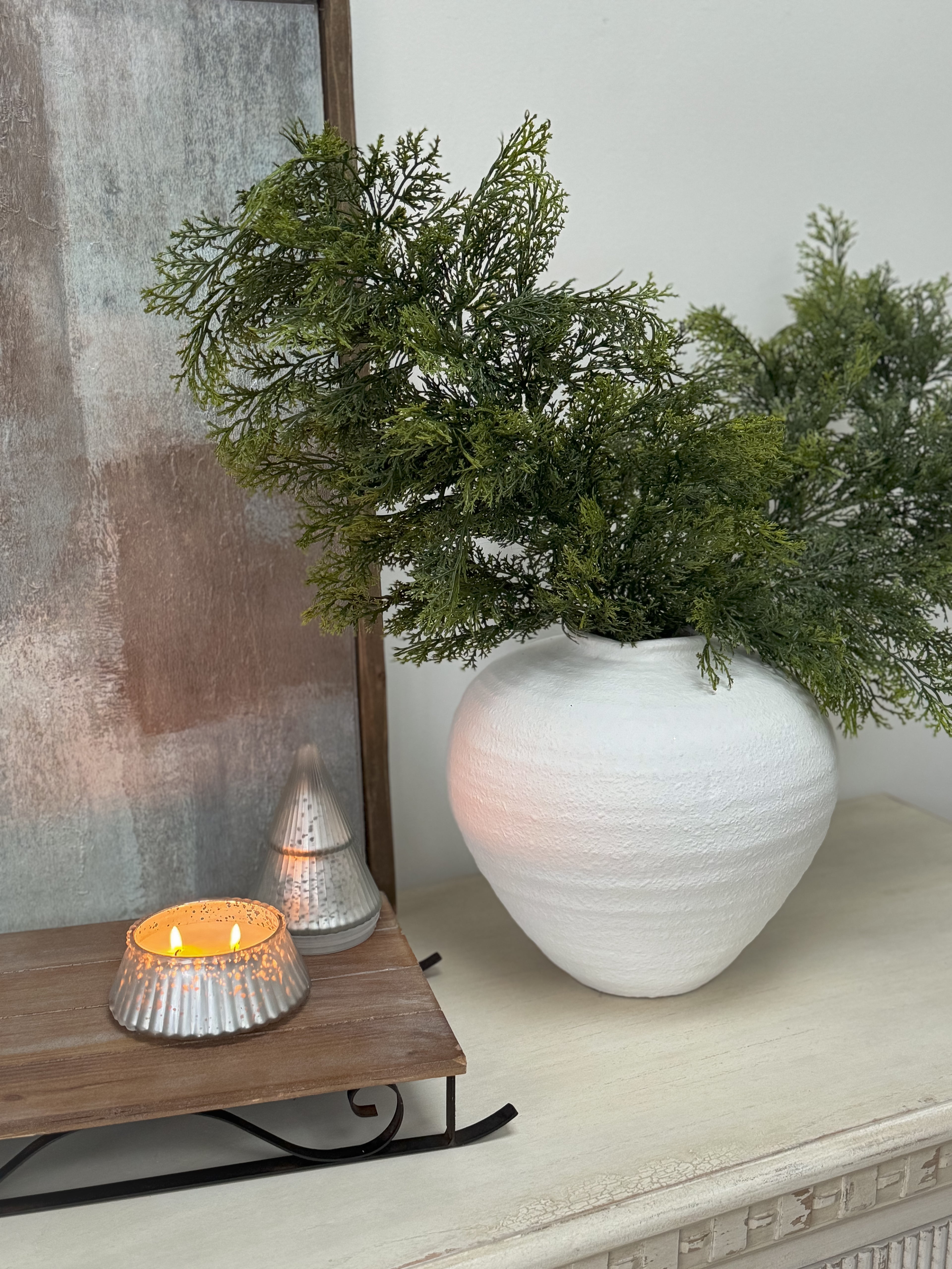 Faux Cypress Branch for christmas decor