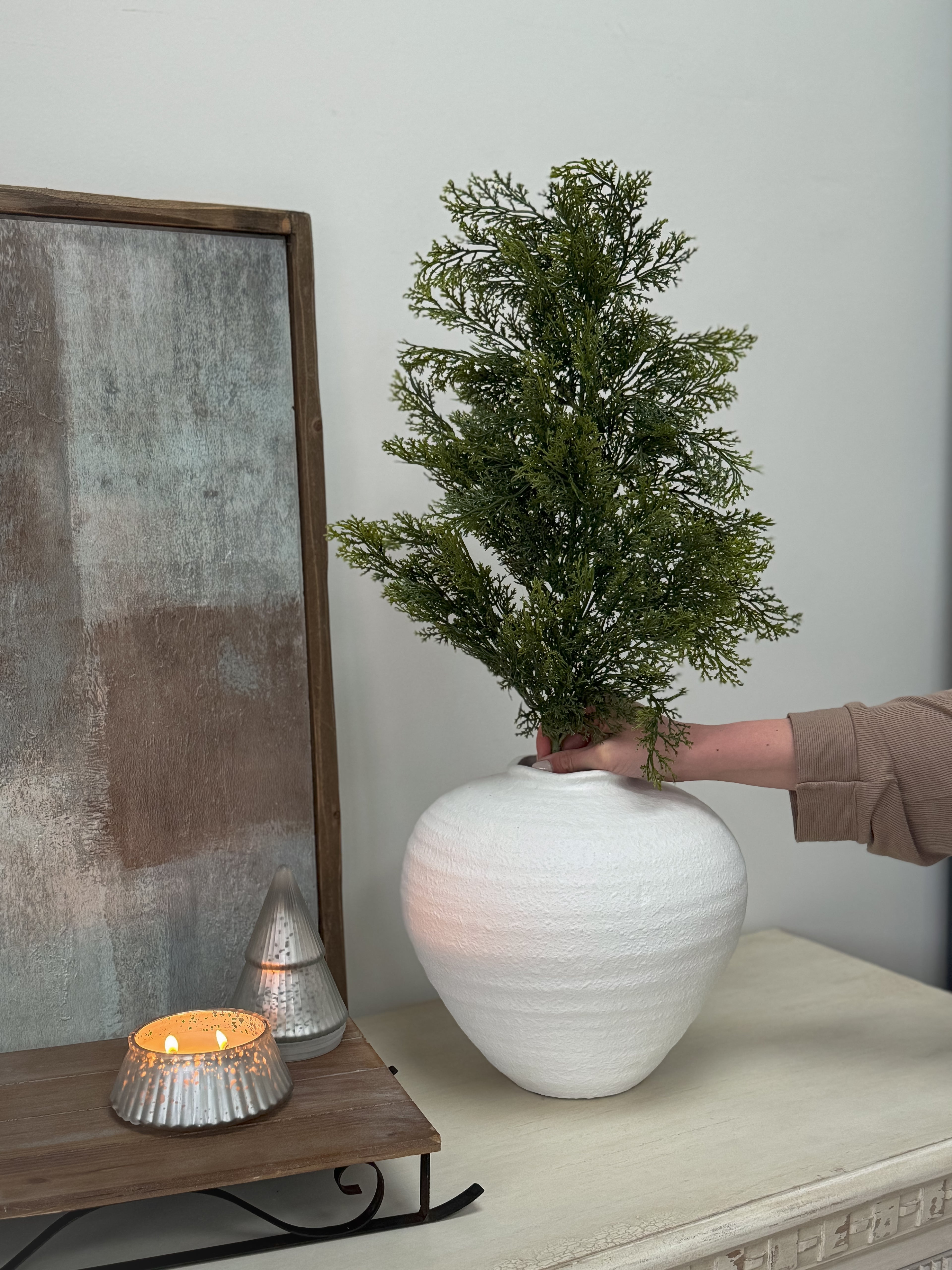 Faux Cypress Branch for christmas decor