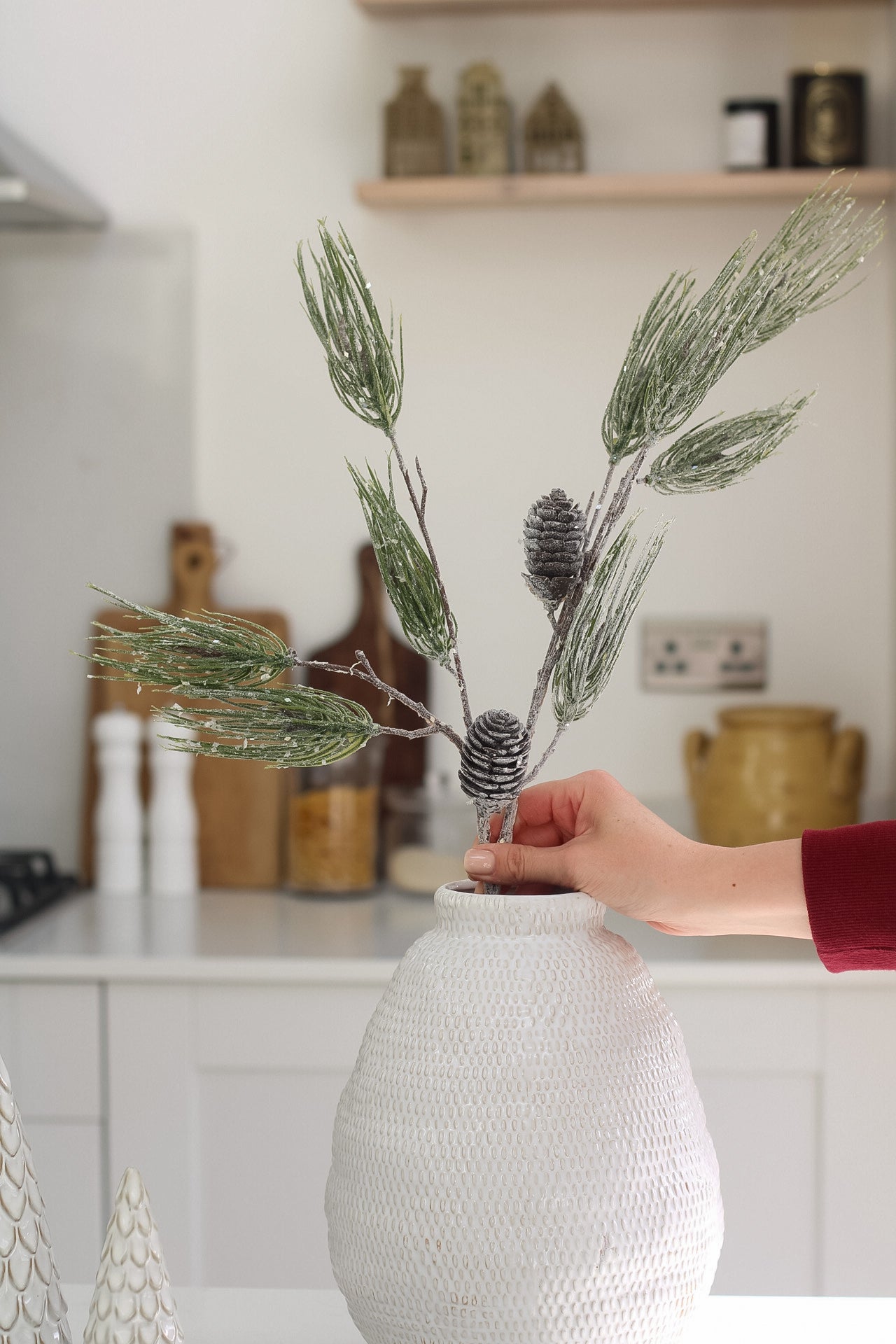 Faux Frosted Pine Branch