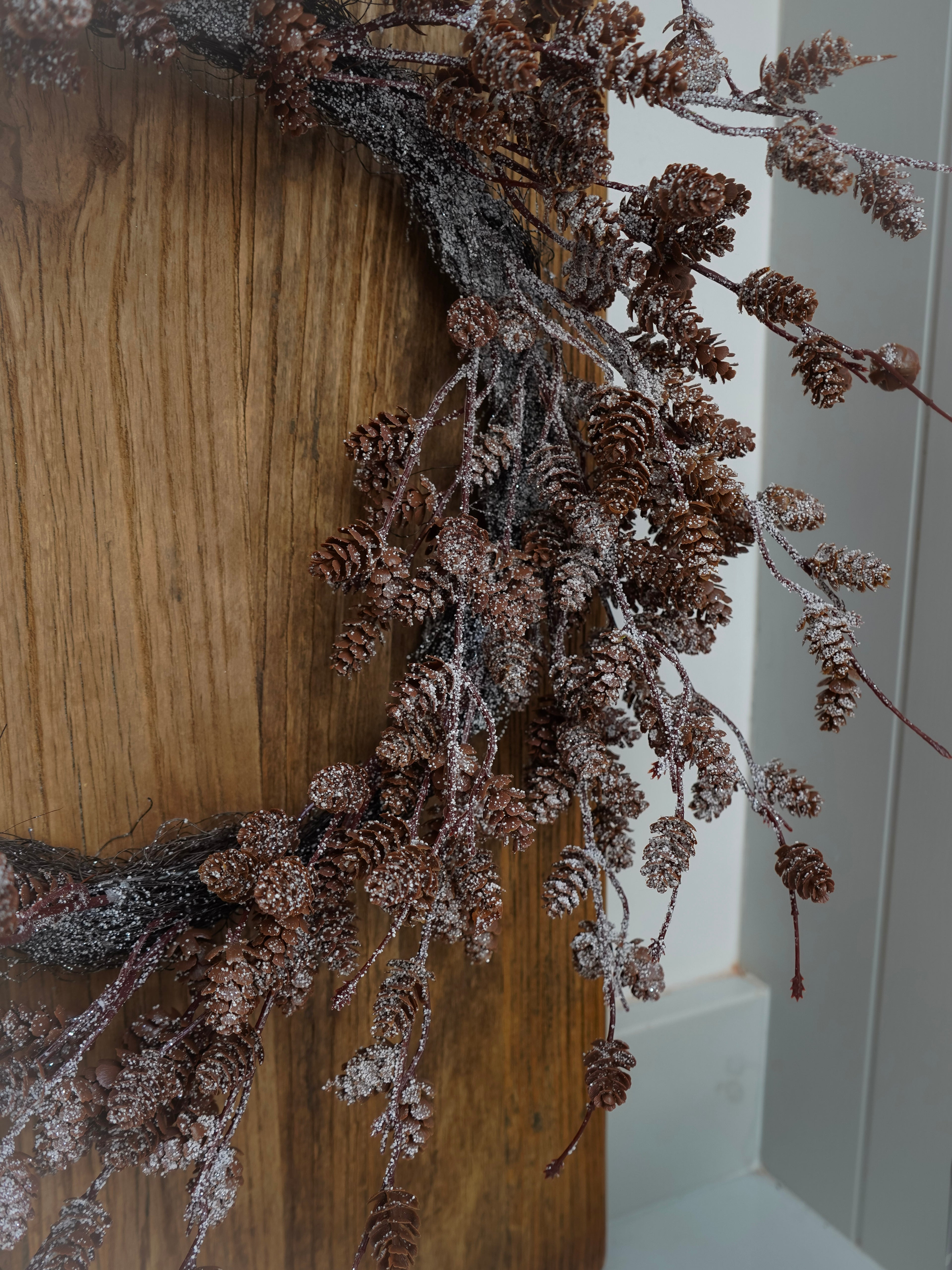 Faux Frosted Pinecone and Twig Wreath