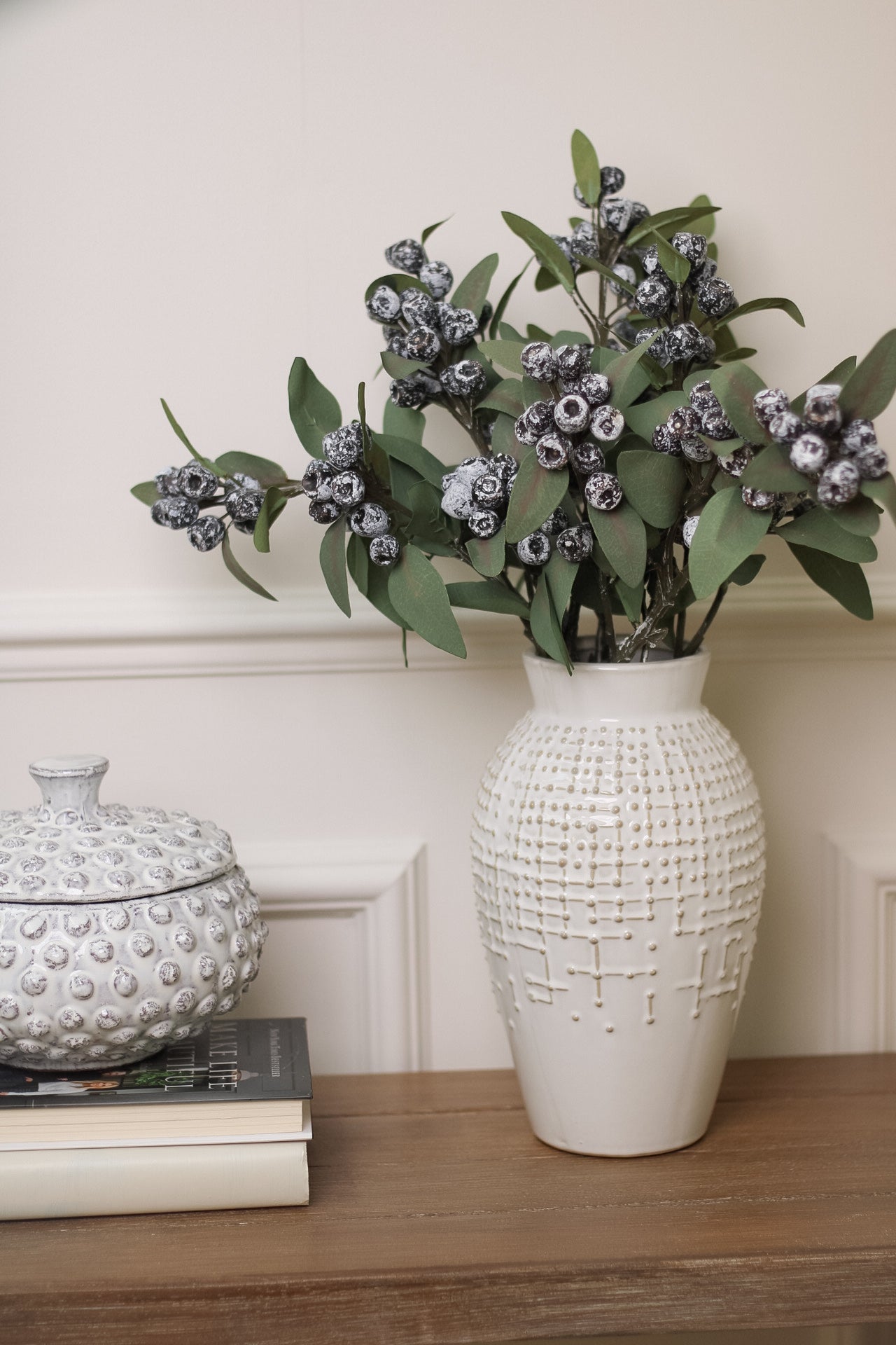 Faux natural berry eucalyptus