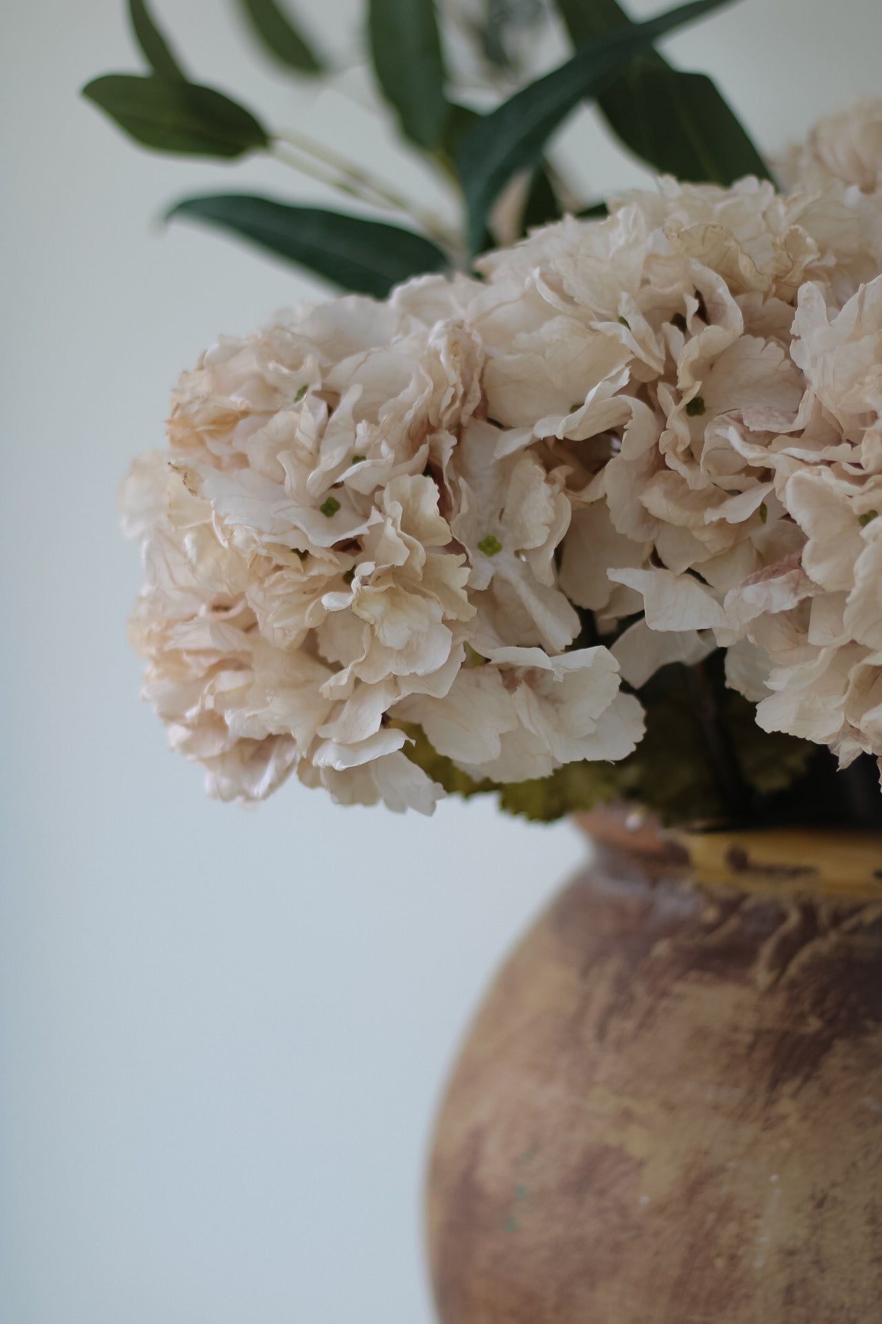 Faux Nude Dried Ruffle Hydrangea