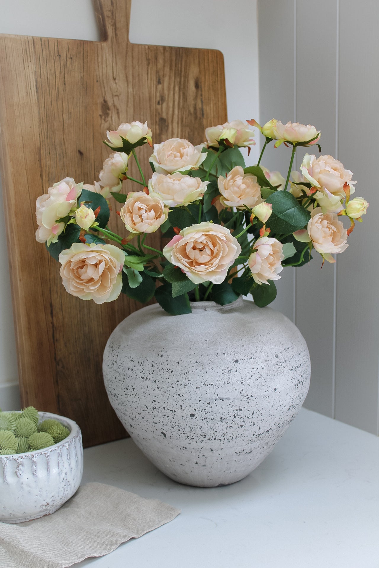 Faux Pale Blush Rose Stem