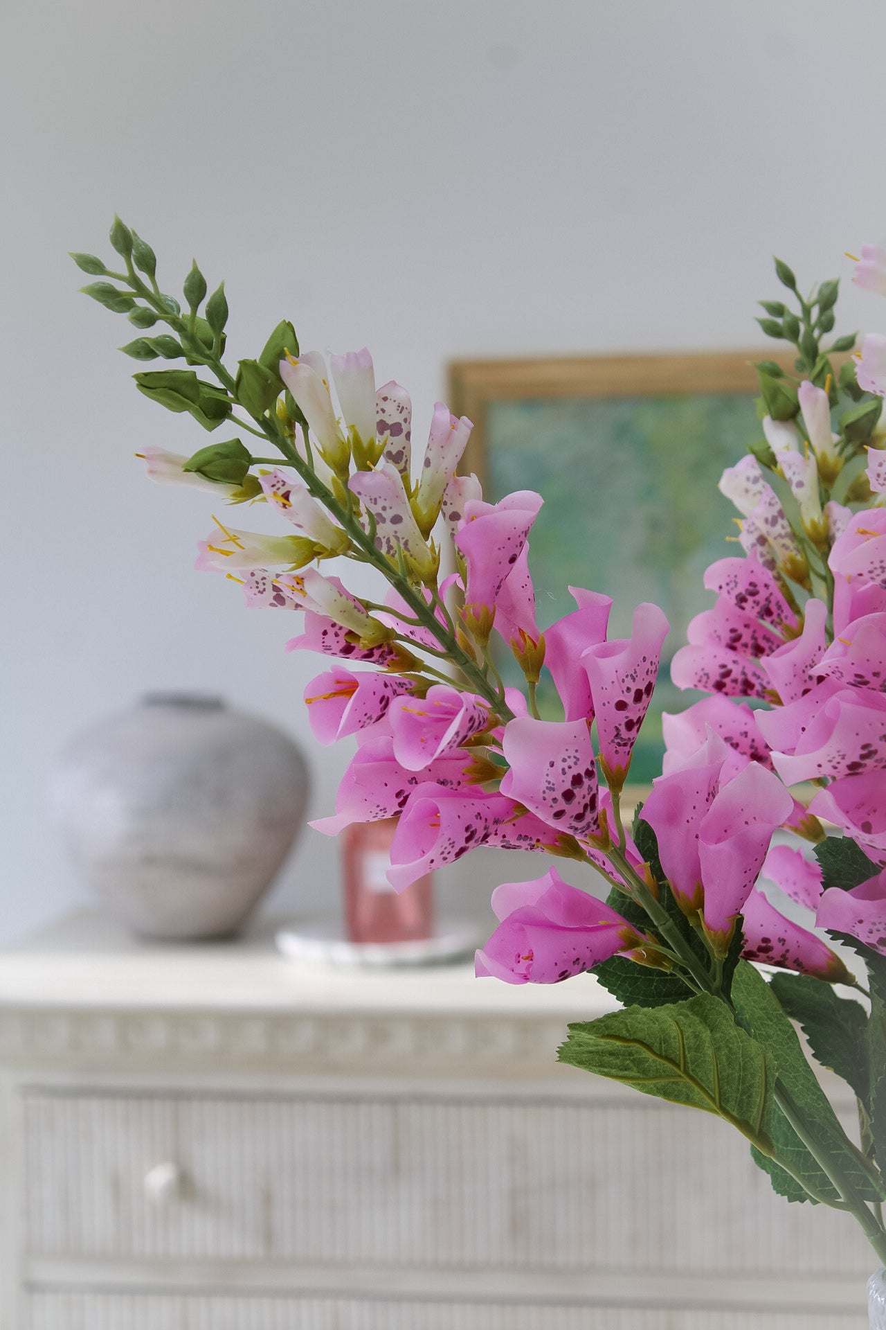 Faux Pink Foxglove Stem
