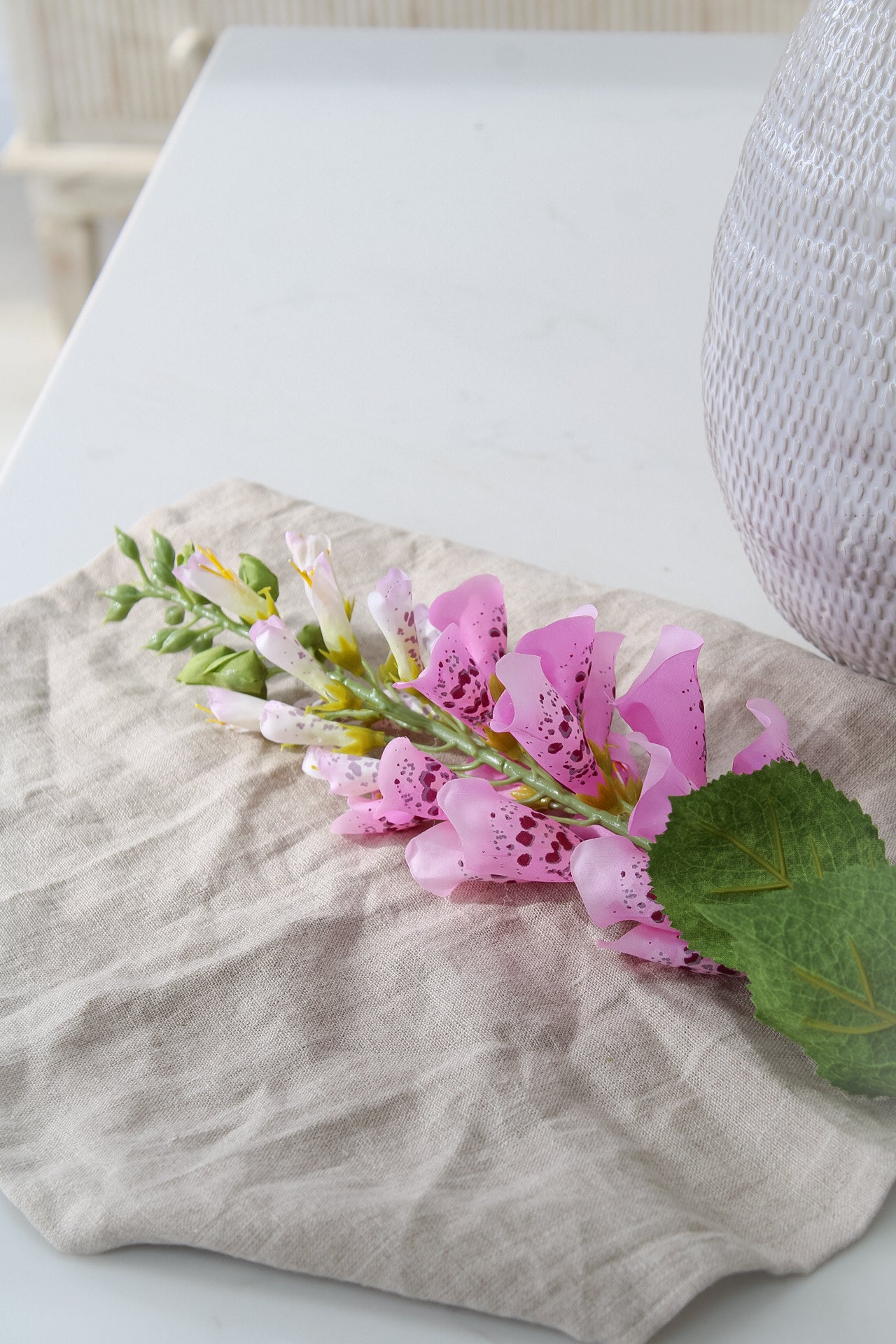 Faux Pink Foxglove Stem