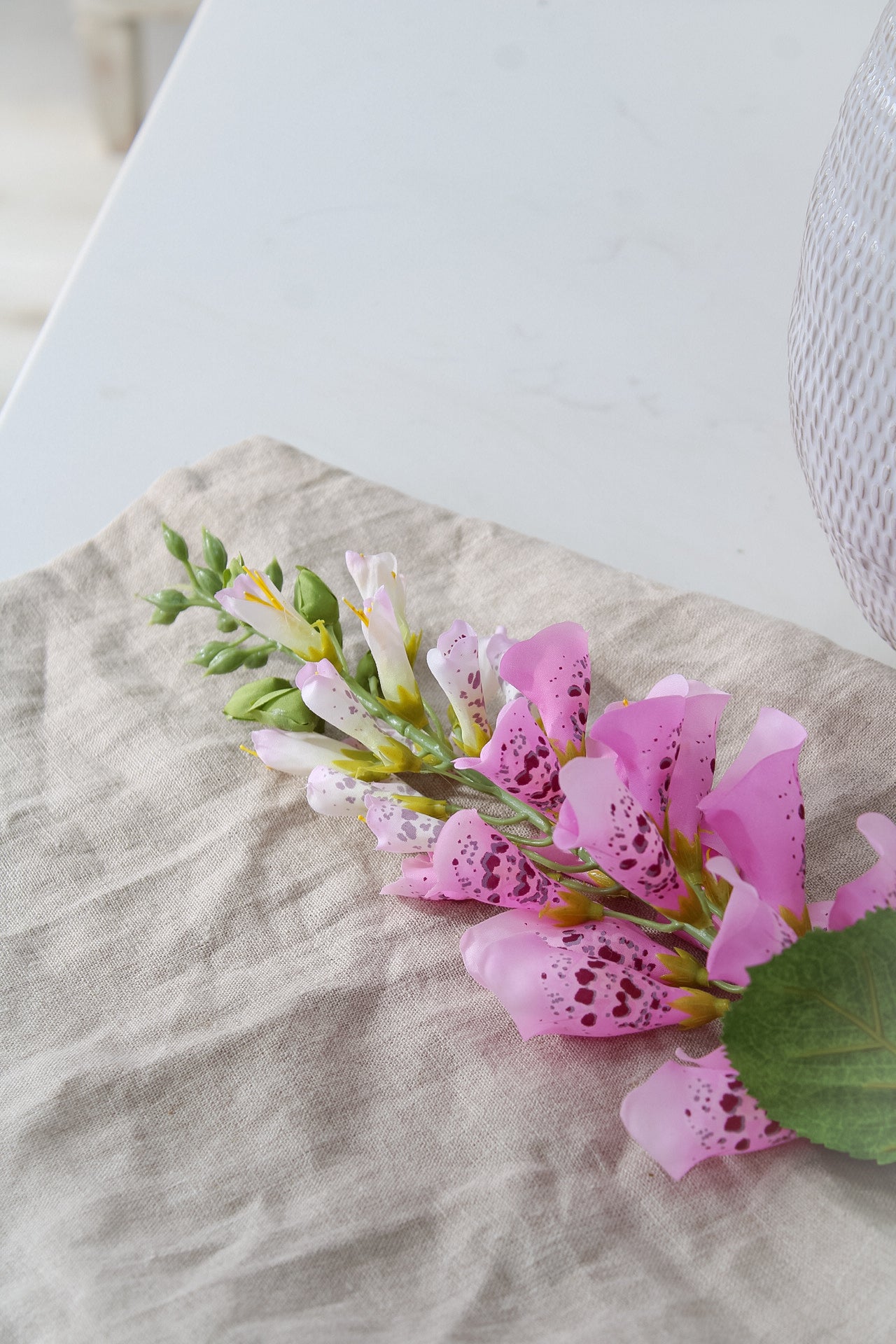 Faux Pink Foxglove Stem