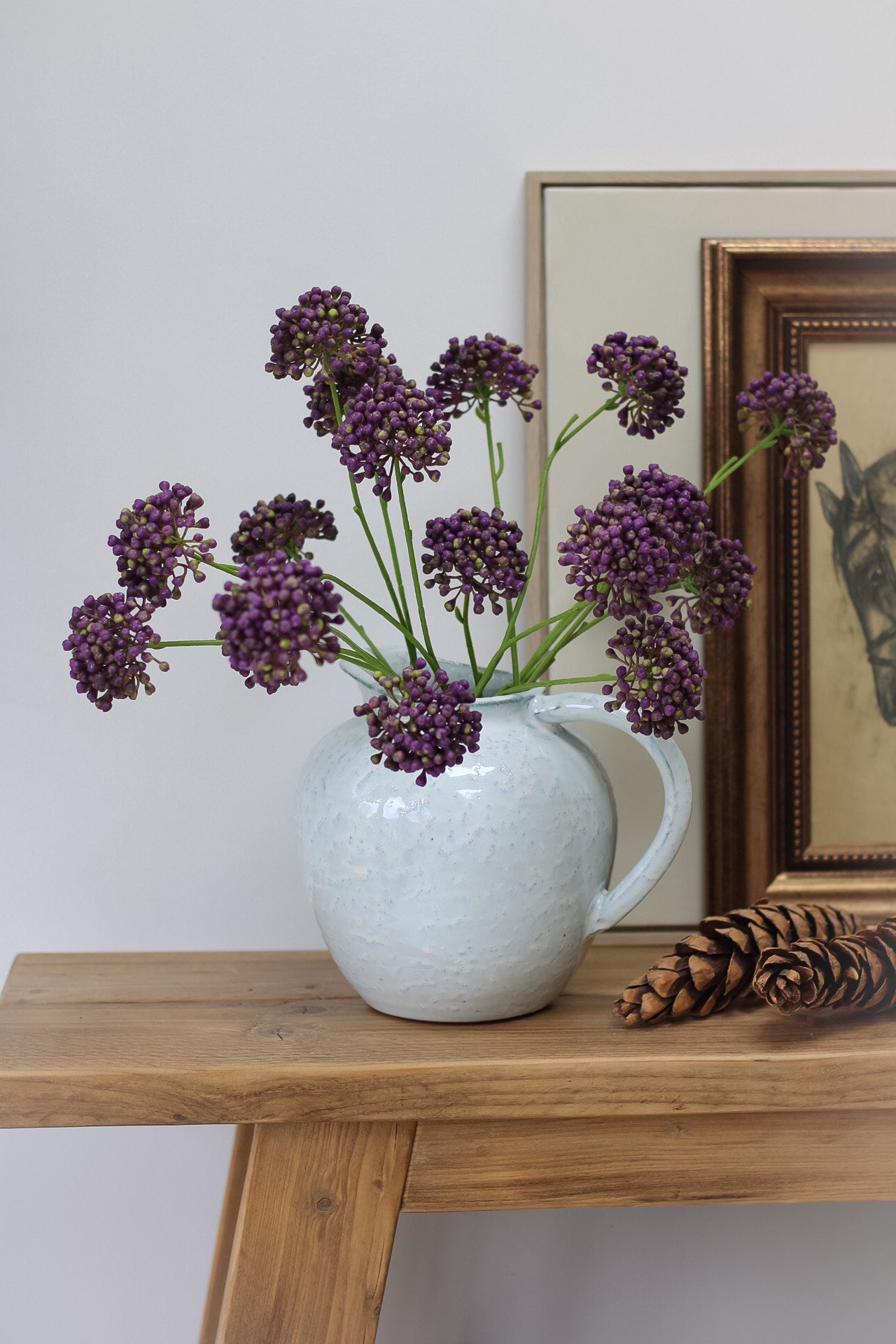 Faux Purple Seeded Allium Spray