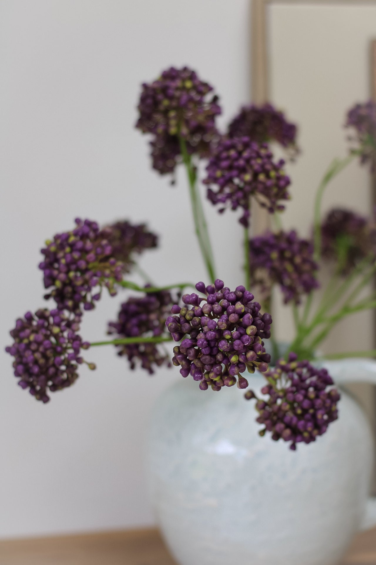 Faux Purple Seeded Allium Spray