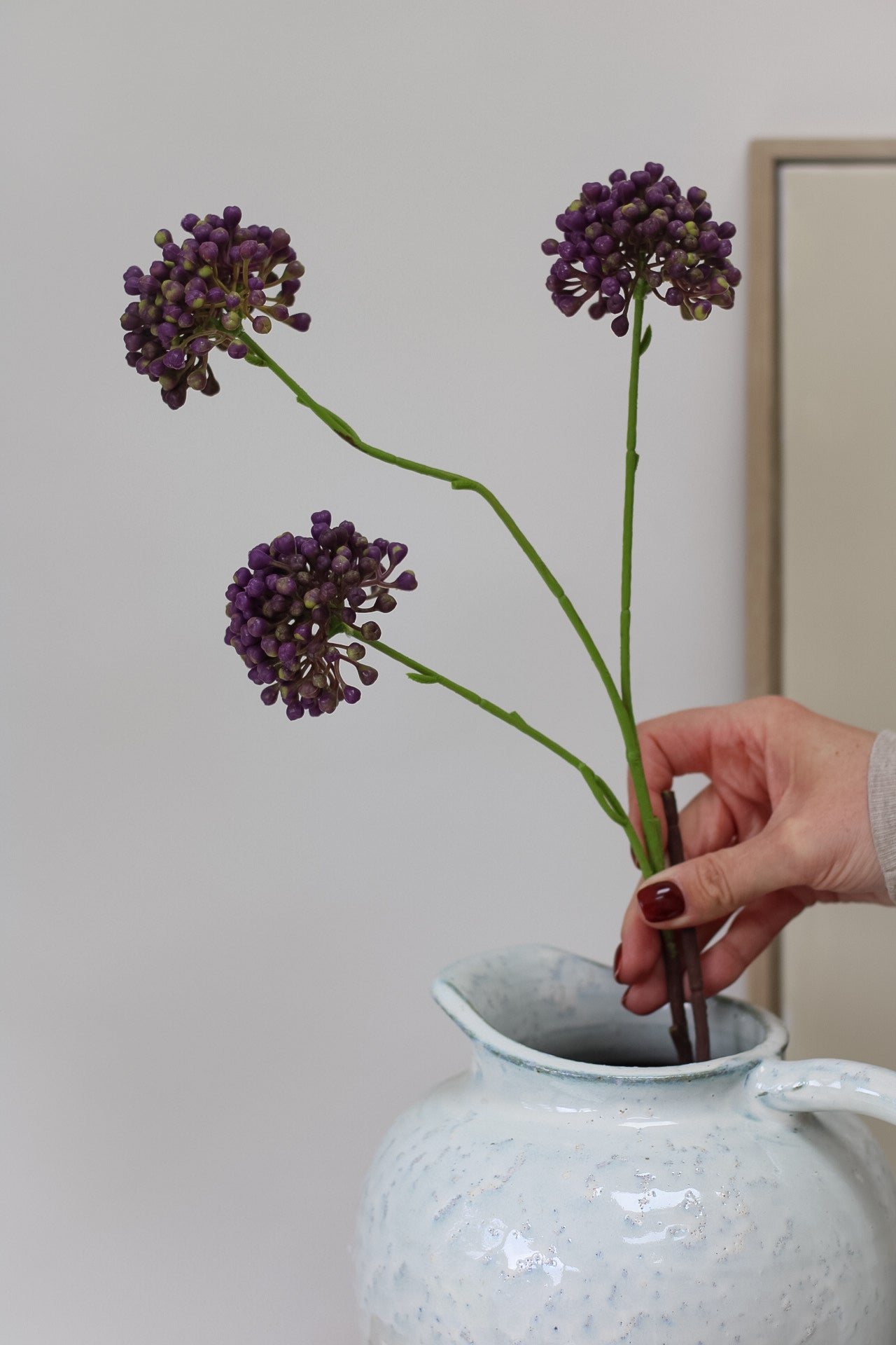 Faux Purple Seeded Allium Spray